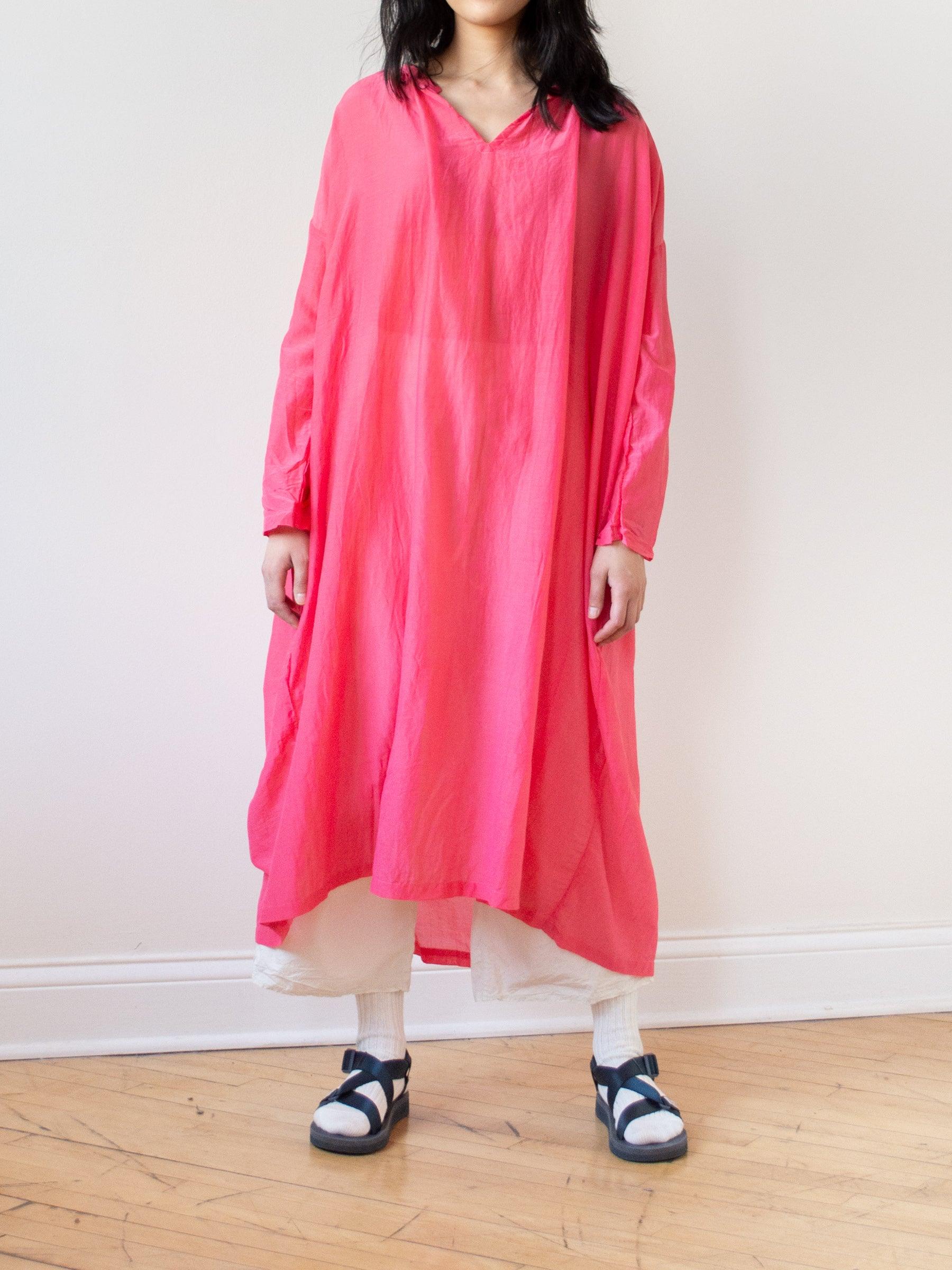 Namu Shop - Ichi Antiquites Co Silk Azumadaki Dress - Pink