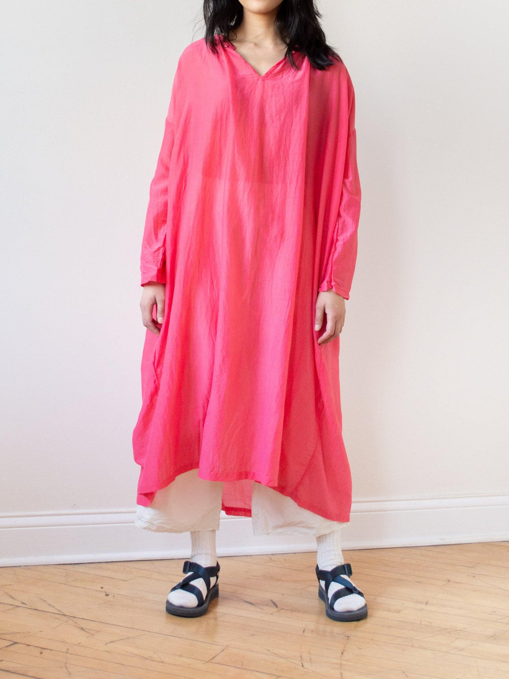 Namu Shop - Ichi Antiquites Co Silk Azumadaki Dress - Pink