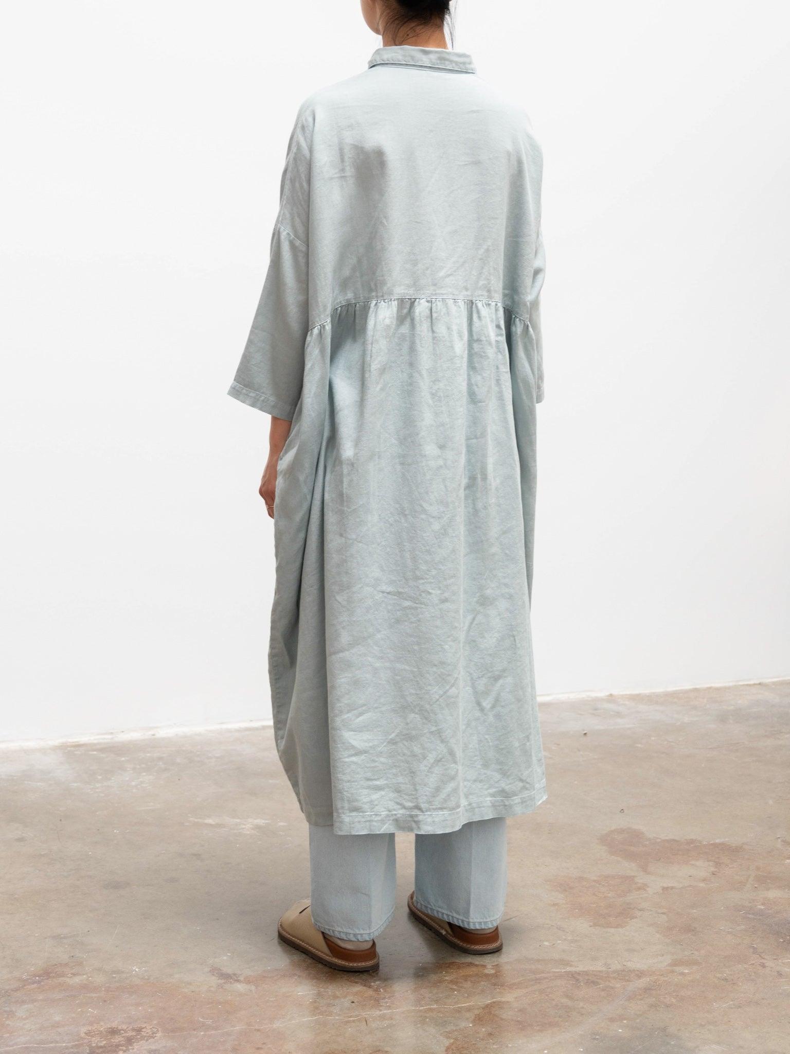 Namu Shop - Ichi Antiquites Co/Li BD Shirt Dress - Mint Blue