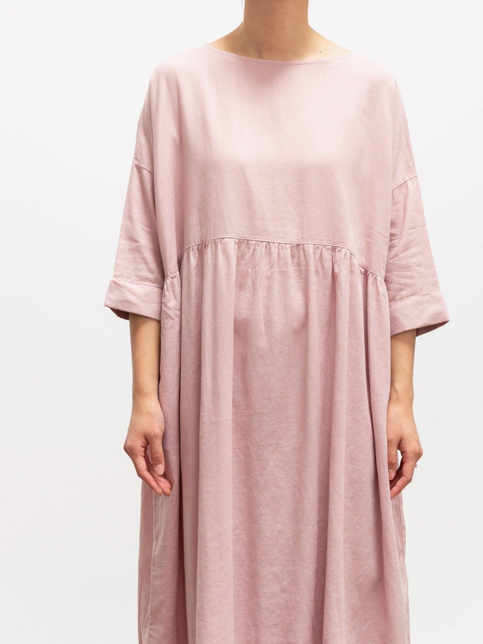 Namu Shop - Ichi Antiquites Co/Li Gather Dress - Light Pink