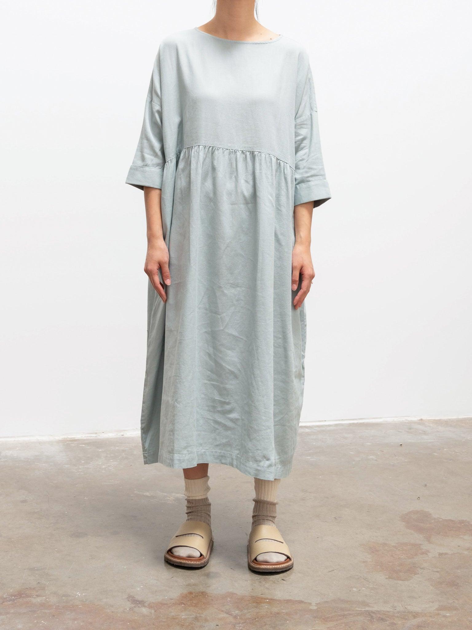 Namu Shop - Ichi Antiquites Co/Li Gather Dress - Mint Blue