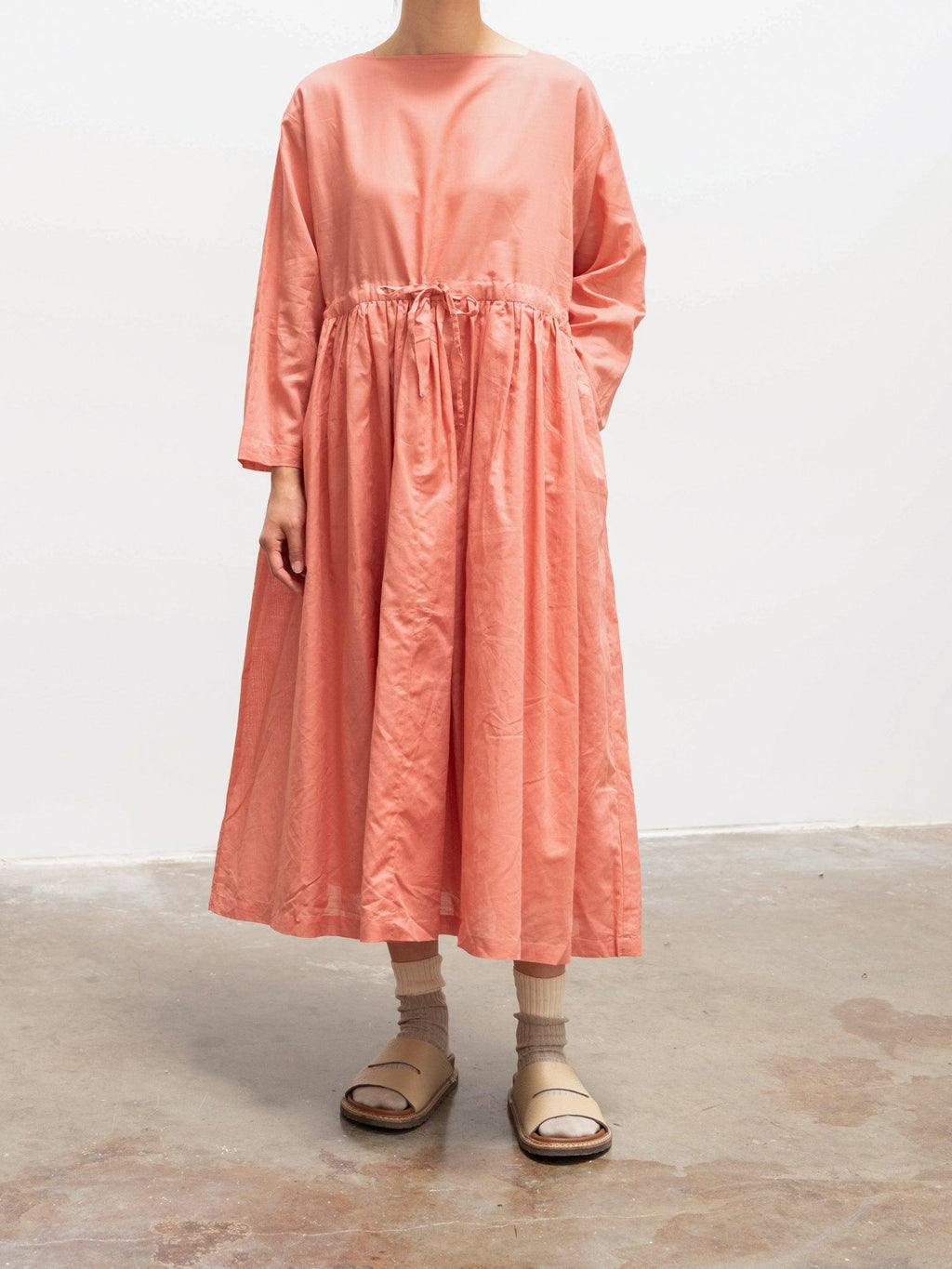 Namu Shop - Ichi Antiquites Co/Li Volume Gather Dress - Coral