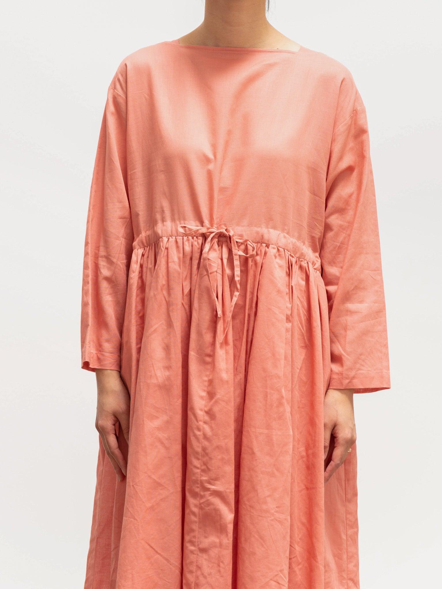 Namu Shop - Ichi Antiquites Co/Li Volume Gather Dress - Coral