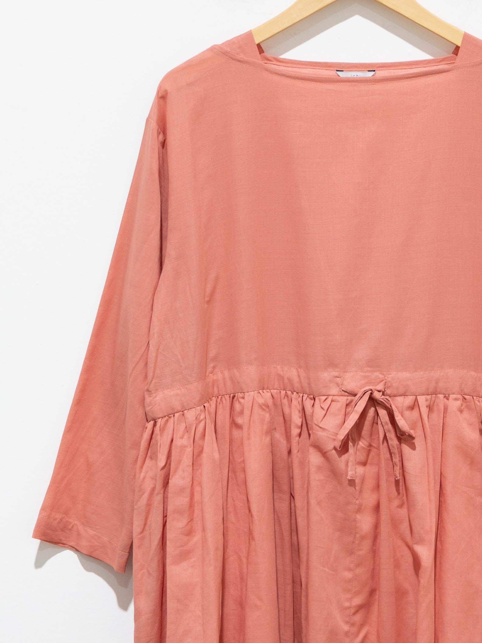 Namu Shop - Ichi Antiquites Co/Li Volume Gather Dress - Coral
