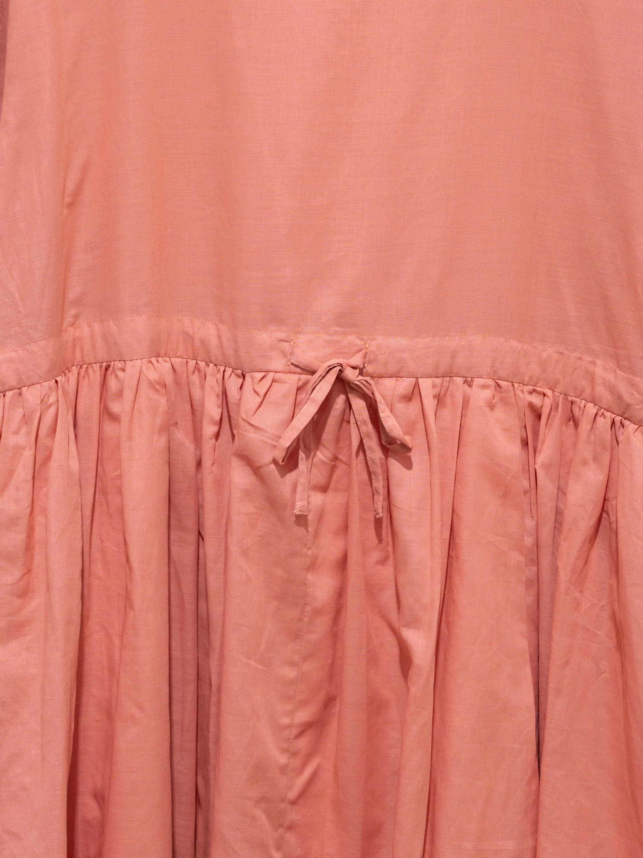 Namu Shop - Ichi Antiquites Co/Li Volume Gather Dress - Coral