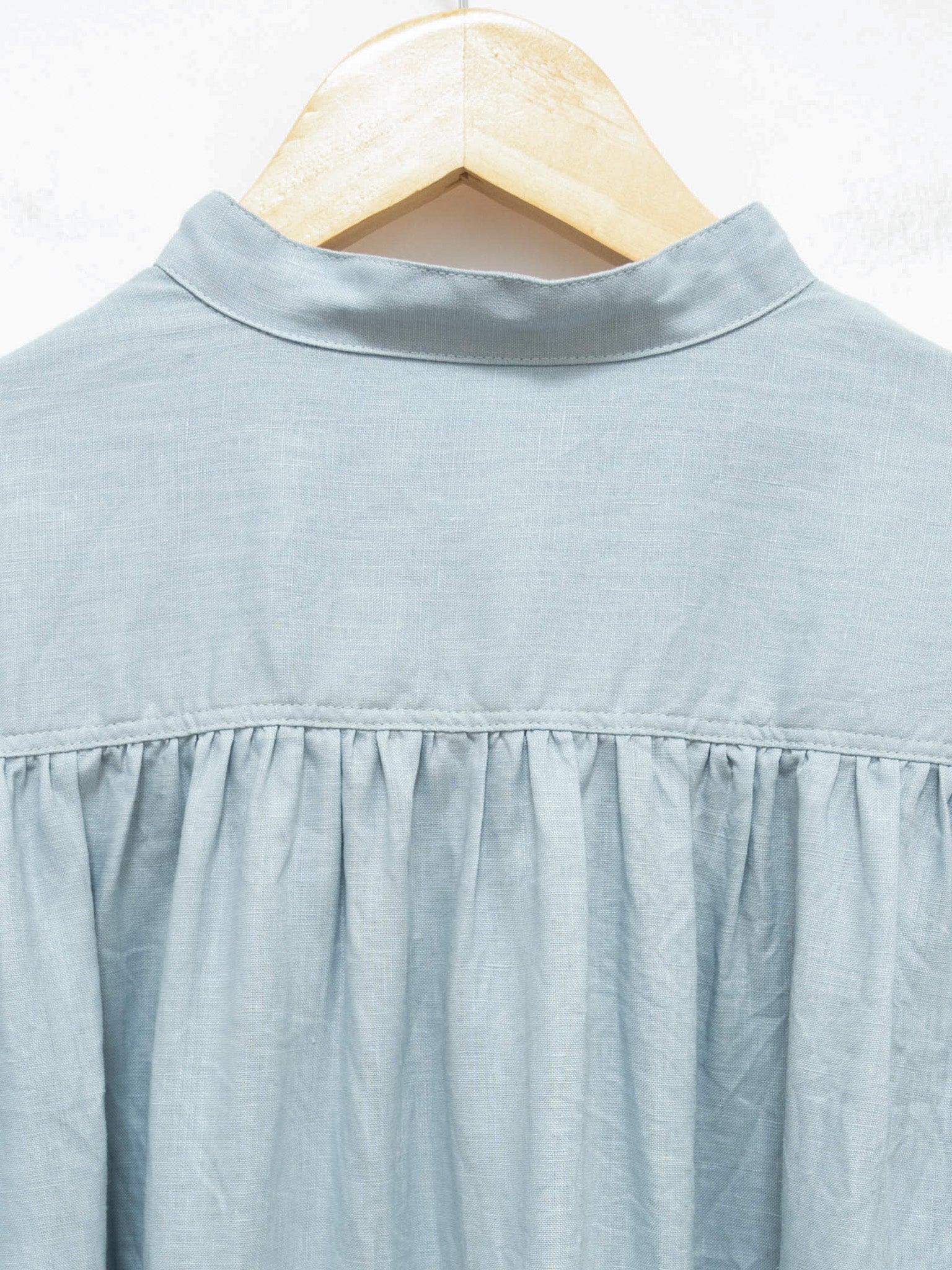 Namu Shop - Ichi Antiquites Color Linen Dress - Light Blue