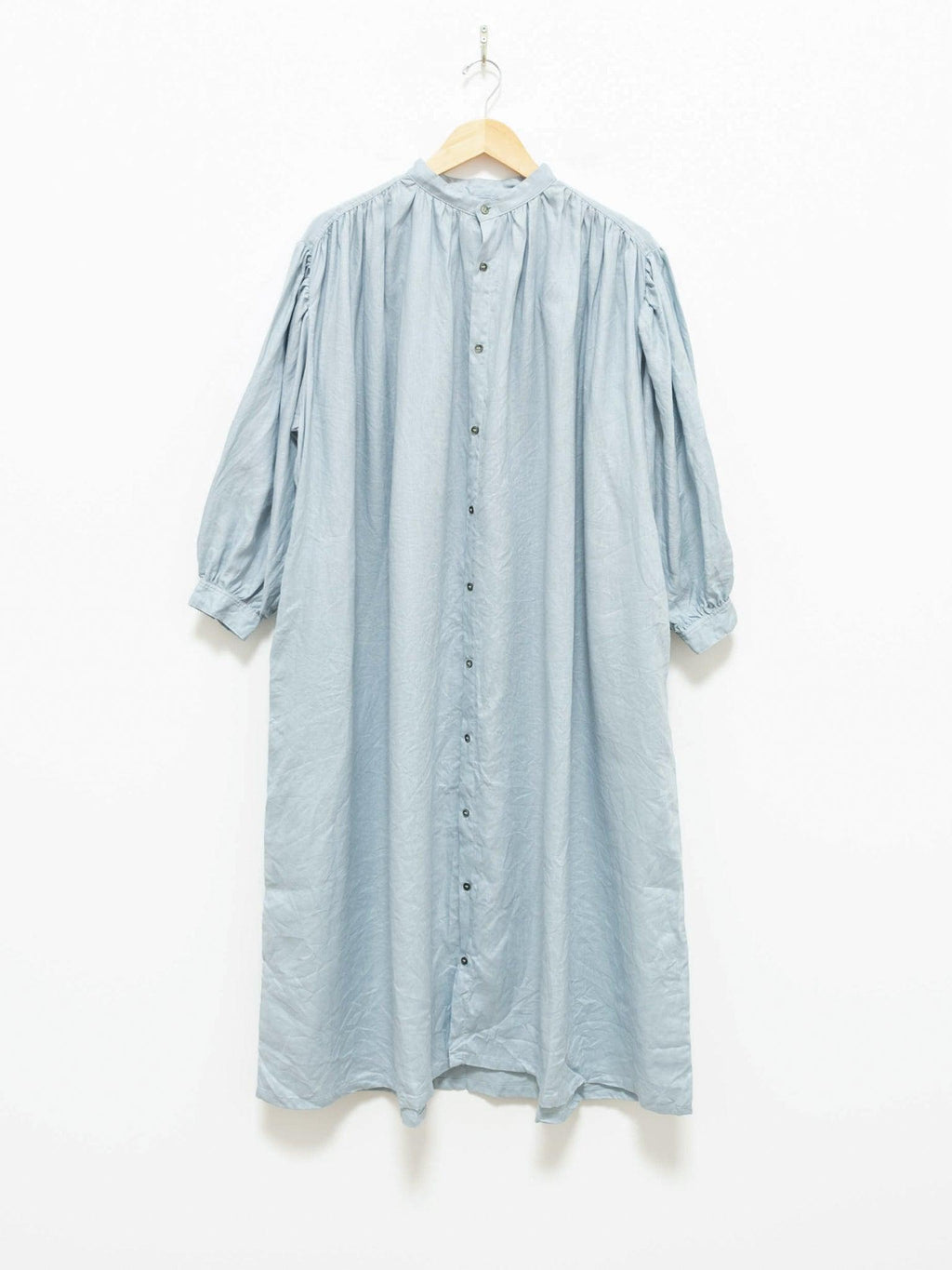 Namu Shop - Ichi Antiquites Color Linen Dress - Light Blue