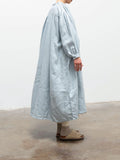 Namu Shop - Ichi Antiquites Color Linen Dress - Light Blue