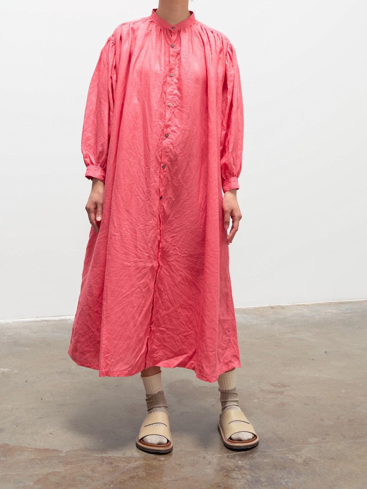 Color Linen Dress - Pink Color Linen Dress - Pink