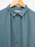 Namu Shop - Ichi Antiquites Color Linen Gather Dress - Blue