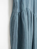 Namu Shop - Ichi Antiquites Color Linen Gather Dress - Blue