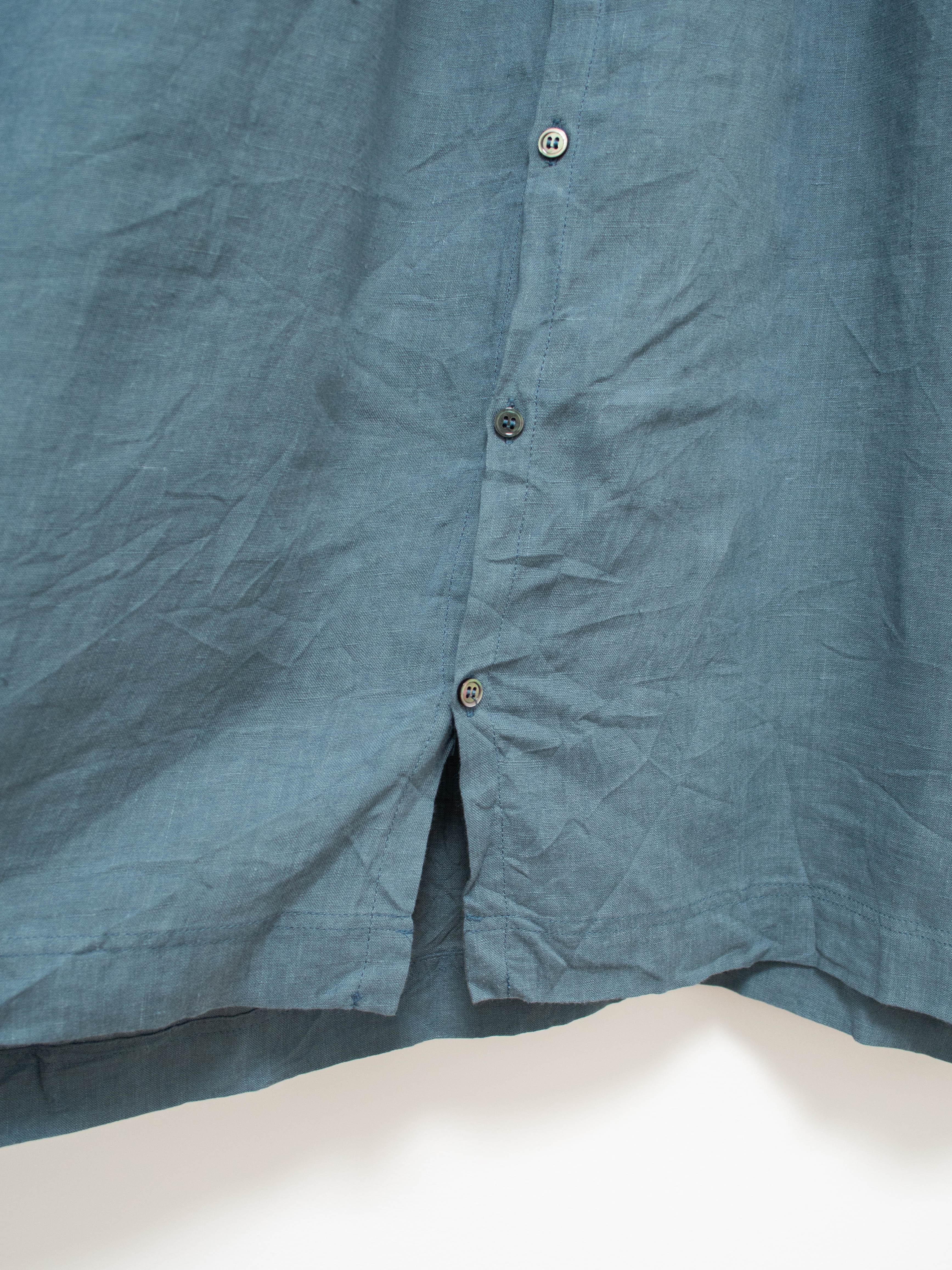 Namu Shop - Ichi Antiquites Color Linen Gather Dress - Blue