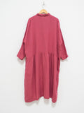 Namu Shop - Ichi Antiquites Color Linen Gather Dress - Pink