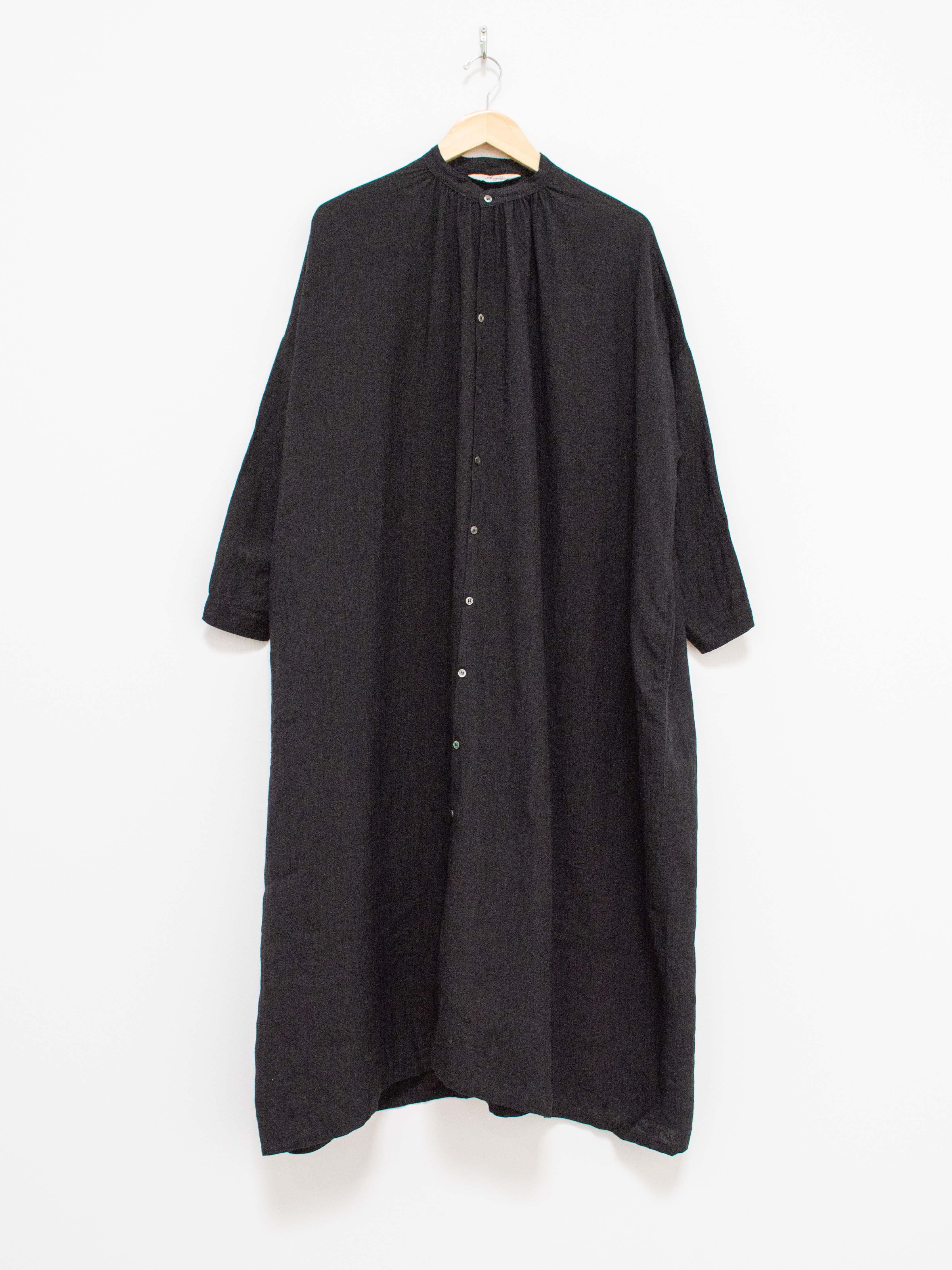 Namu Shop - Ichi Antiquites Color Linen Shirt Dress - Black