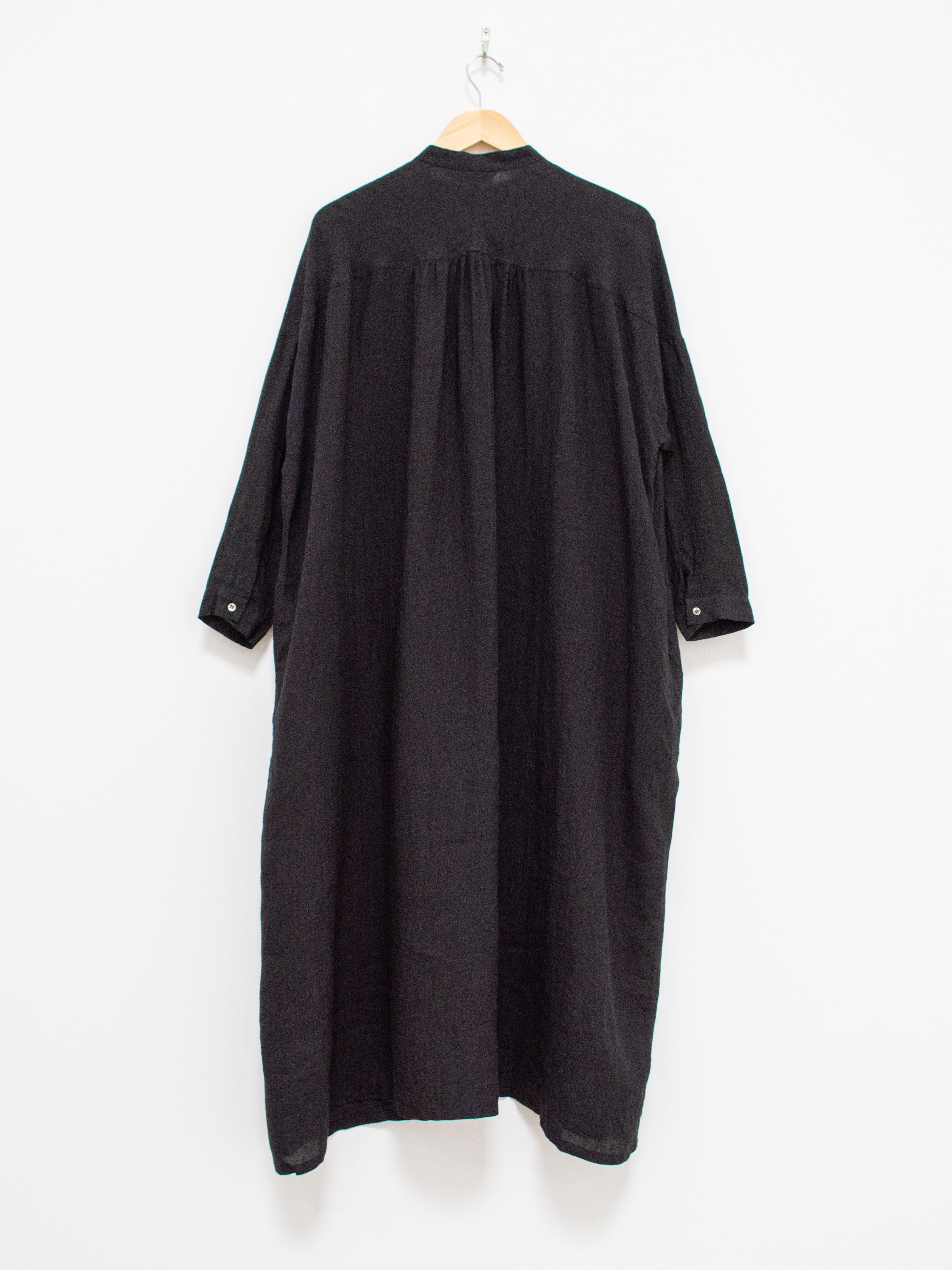 Color Linen Shirt Dress - Black Color Linen Shirt Dress - Black
