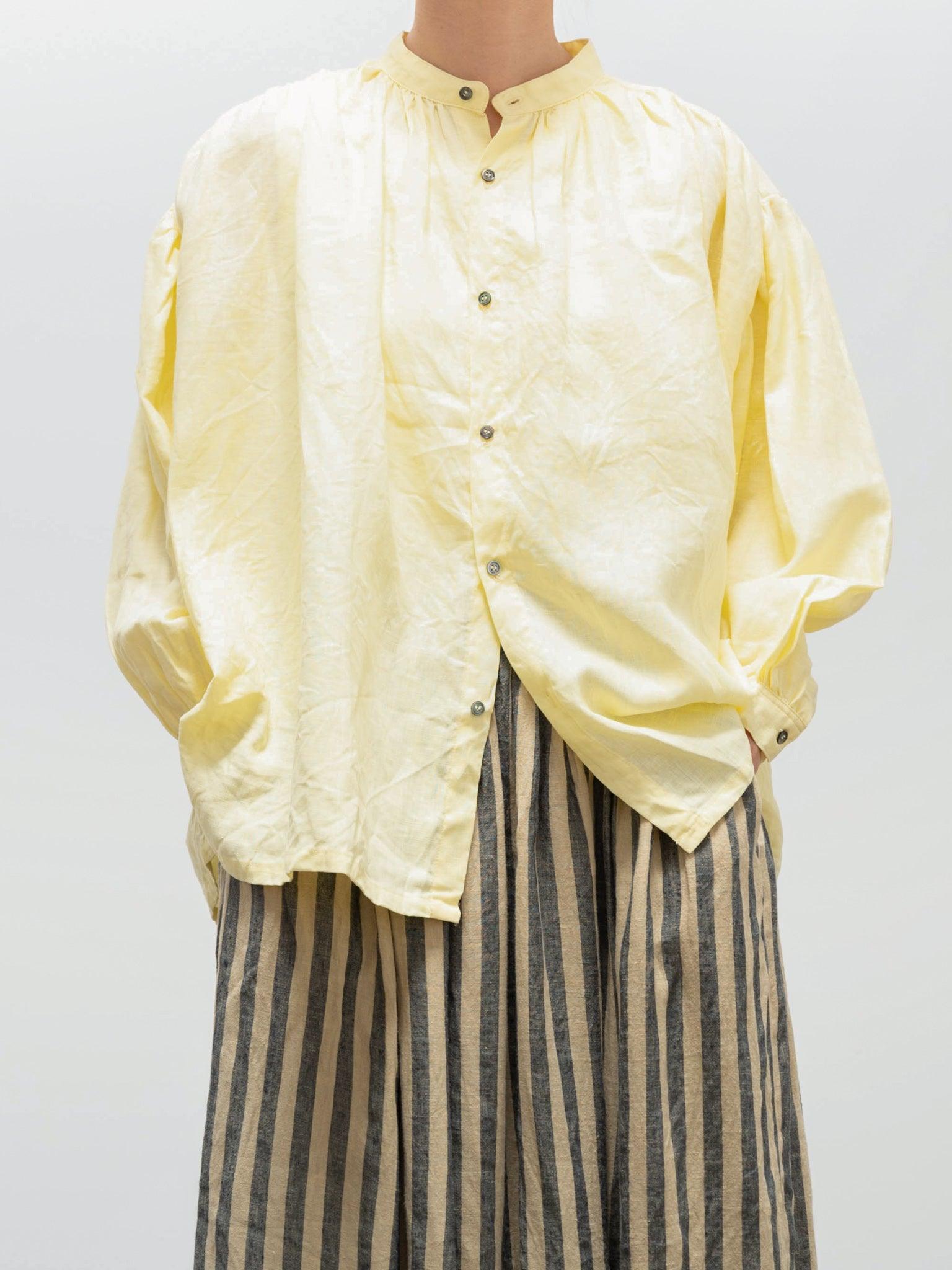 Namu Shop - Ichi Antiquites Color Linen Shirt - Light Blue