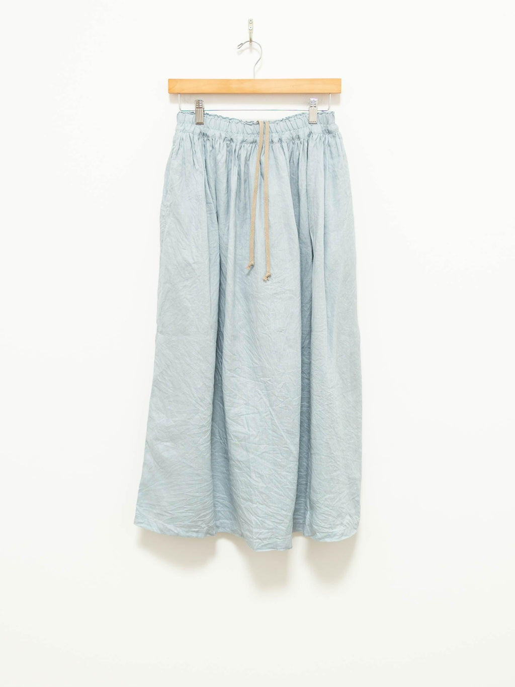 Namu Shop - Ichi Antiquites Color Linen Skirt - Light Blue