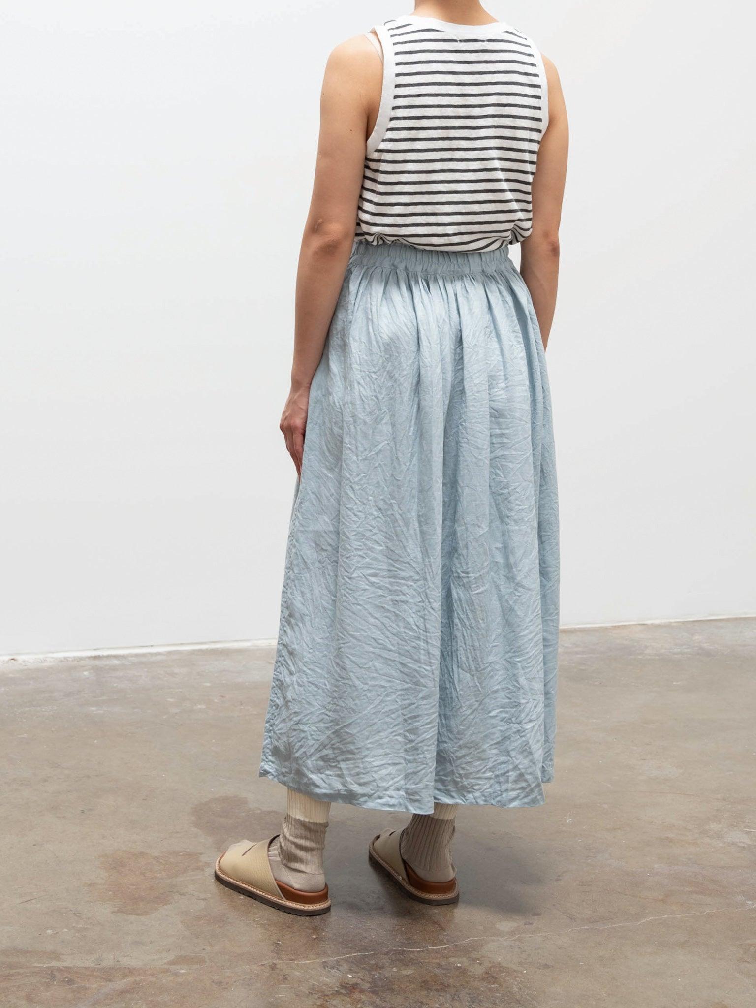 Namu Shop - Ichi Antiquites Color Linen Skirt - Light Blue