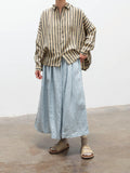 Namu Shop - Ichi Antiquites Color Linen Skirt - Light Blue