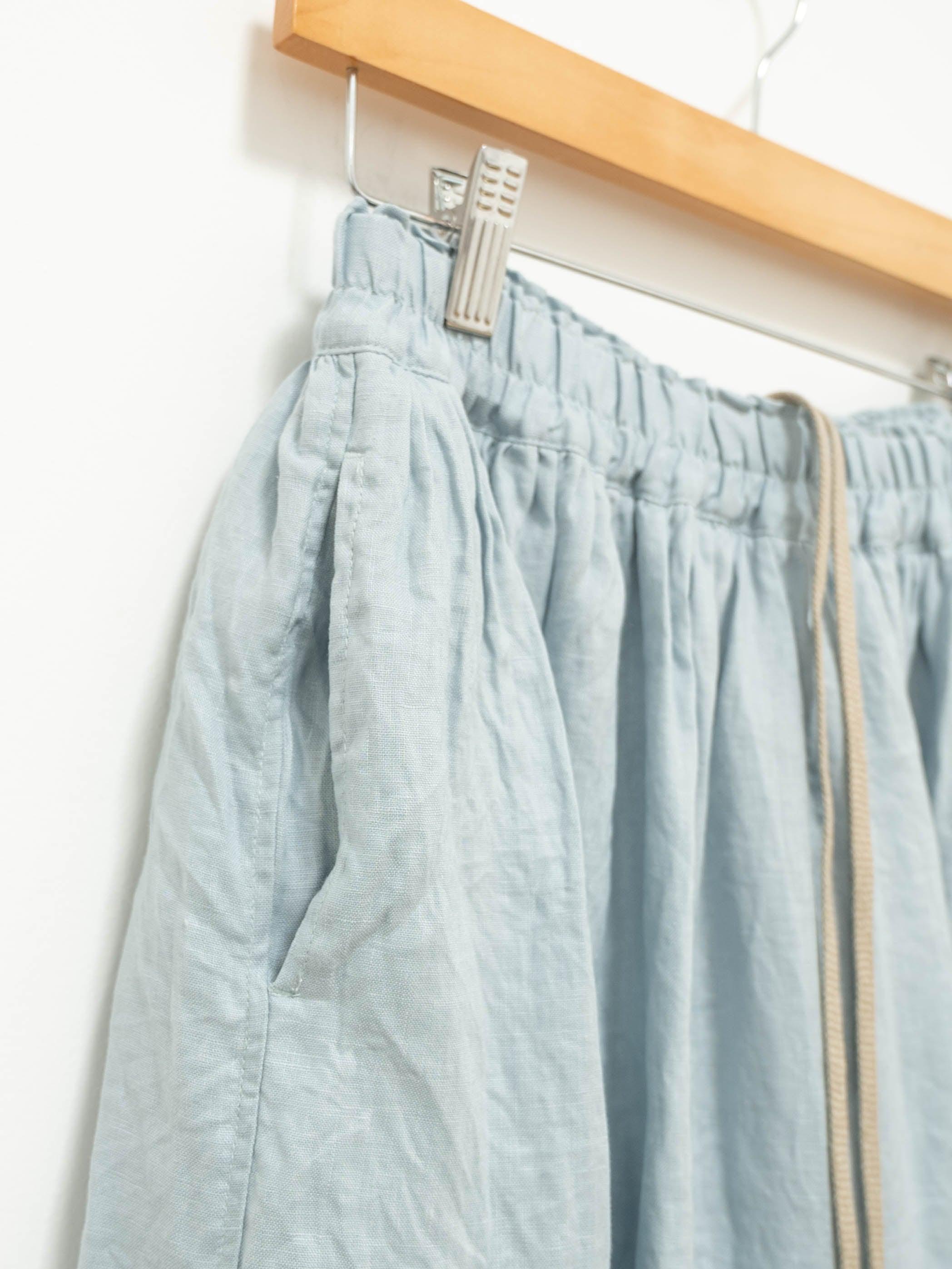 Namu Shop - Ichi Antiquites Color Linen Skirt - Light Blue