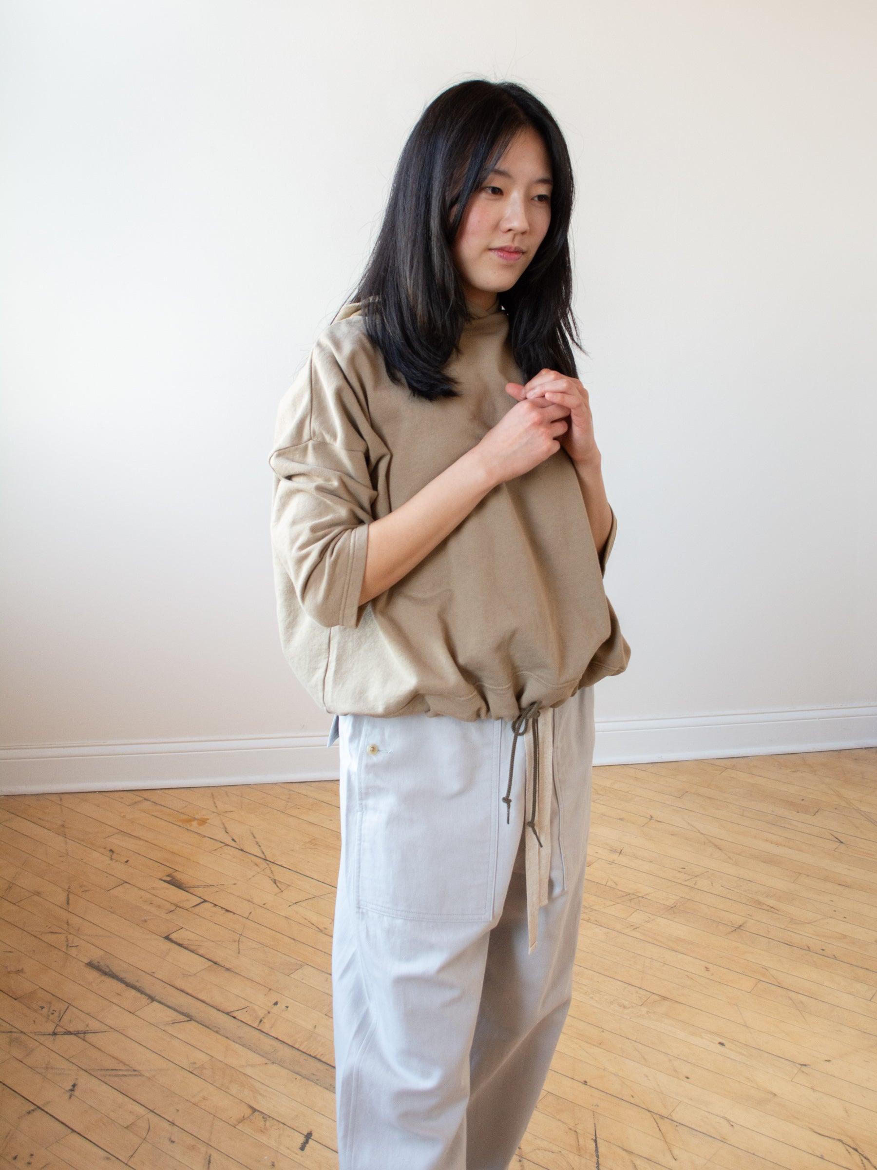 Namu Shop - Ichi Antiquites Cotton Hooded Sweatshirt - Beige