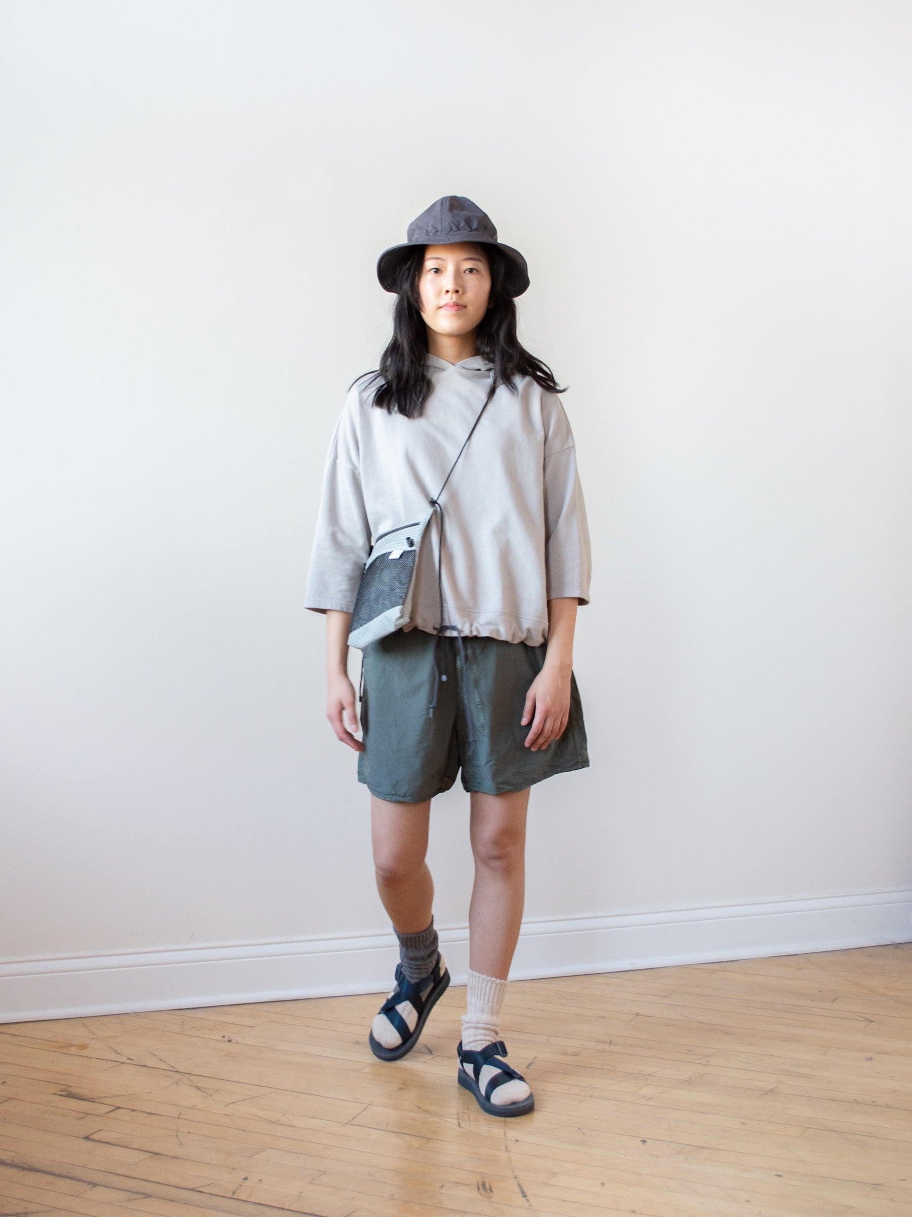 Namu Shop - Ichi Antiquites Cotton Hooded Sweatshirt - Gray