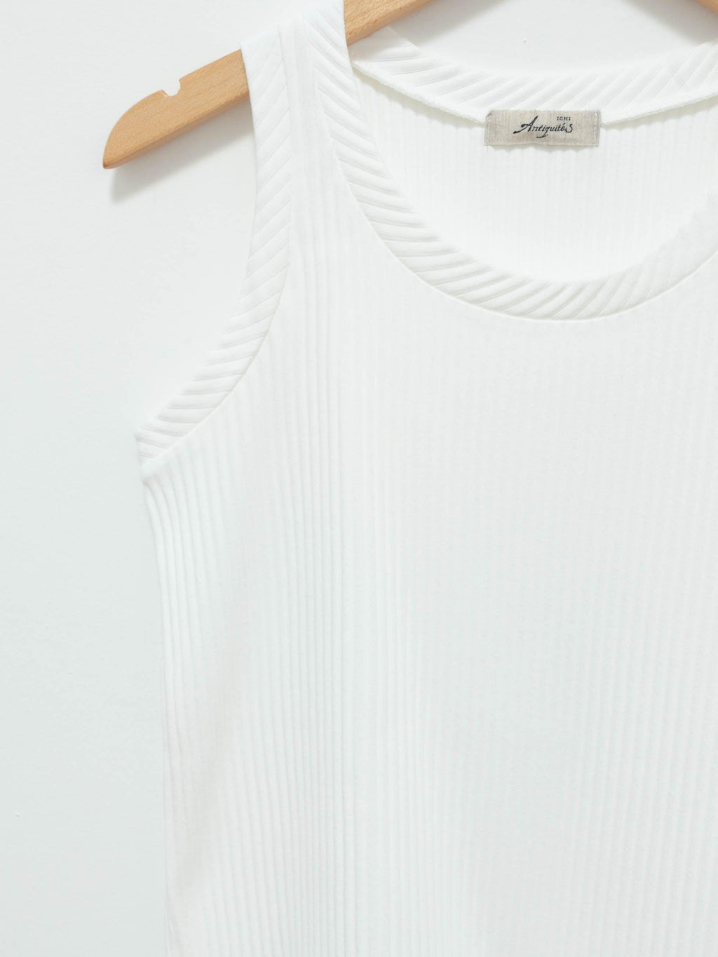 Namu Shop - Ichi Antiquites Cotton Rib Jersey Tank Top - White
