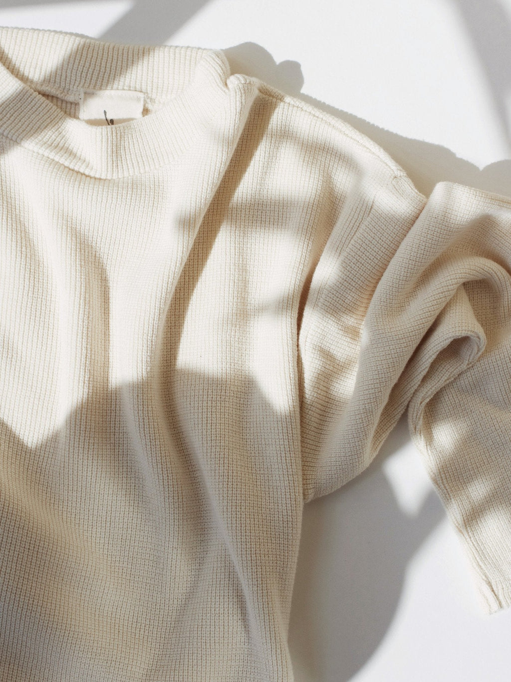 Namu Shop - Ichi Antiquites Cotton Rib Knit Long Pullover Natural