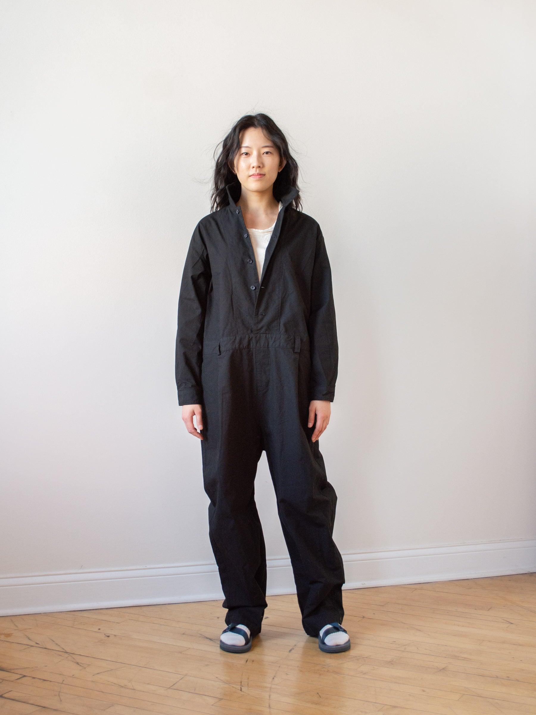 Namu Shop - Ichi Antiquites Cotton Utility Jumpsuit - Black