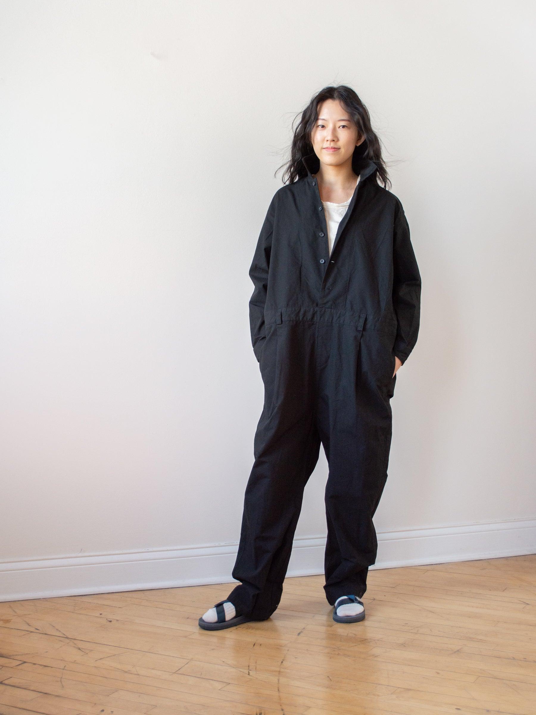 Namu Shop - Ichi Antiquites Cotton Utility Jumpsuit - Black