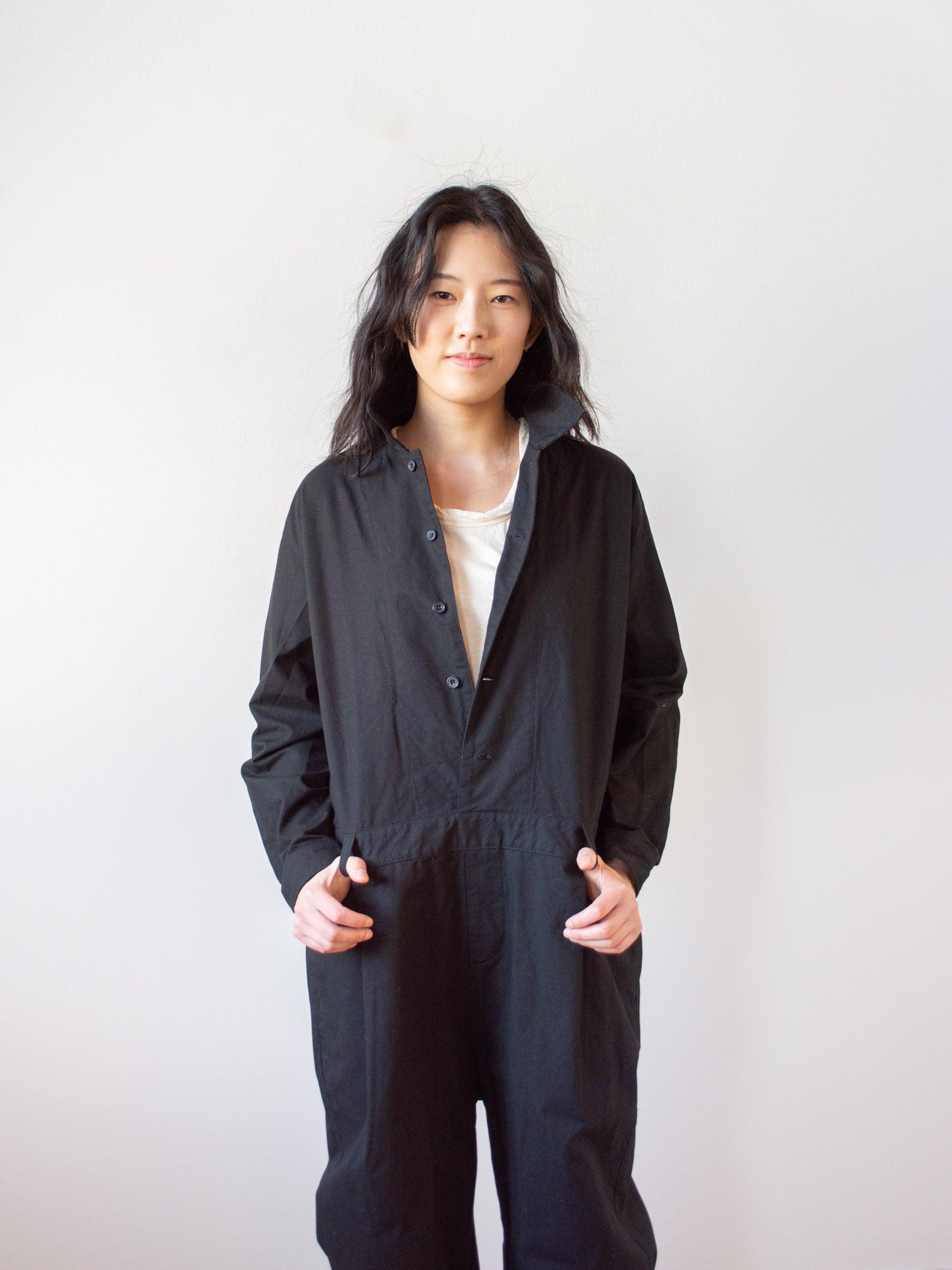Namu Shop - Ichi Antiquites Cotton Utility Jumpsuit - Black