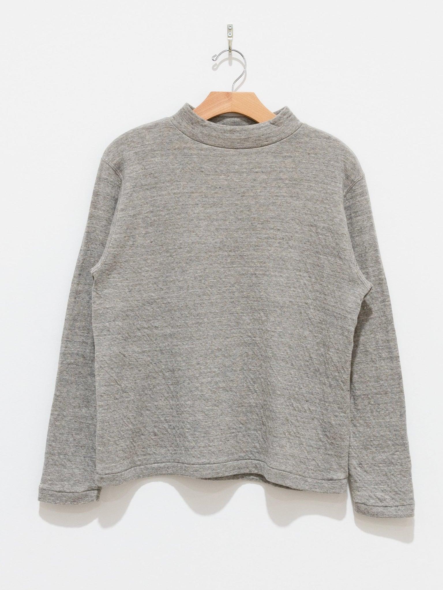 Namu Shop - Ichi Antiquites Cotton Wool Mock Neck Pullover - Gray