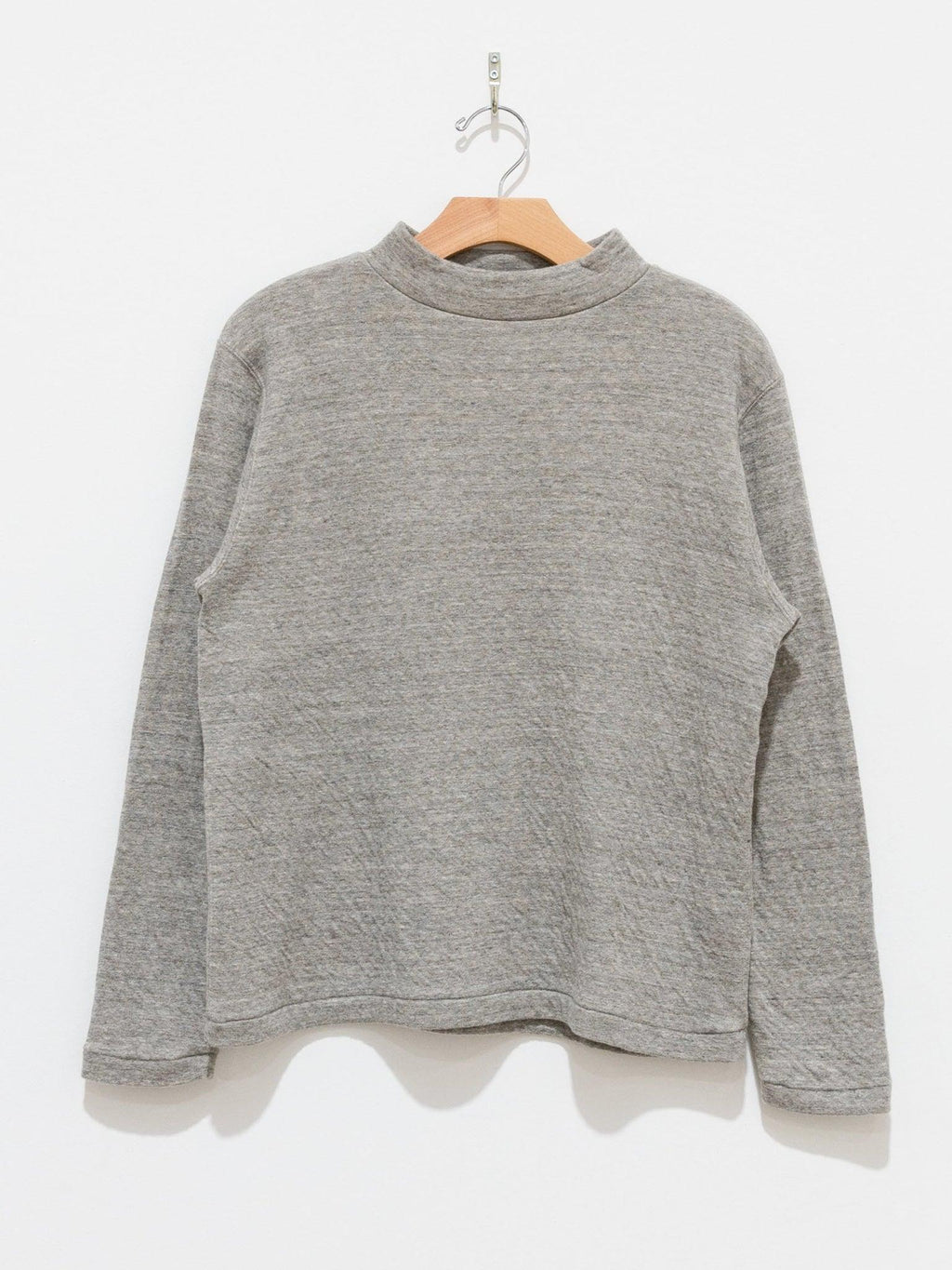 Namu Shop - Ichi Antiquites Cotton Wool Mock Neck Pullover - Gray
