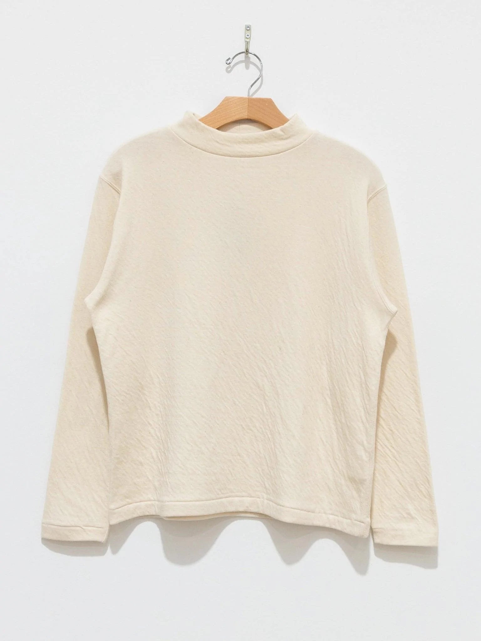 Namu Shop - Ichi Antiquites Cotton Wool Mock Neck Pullover - Natural