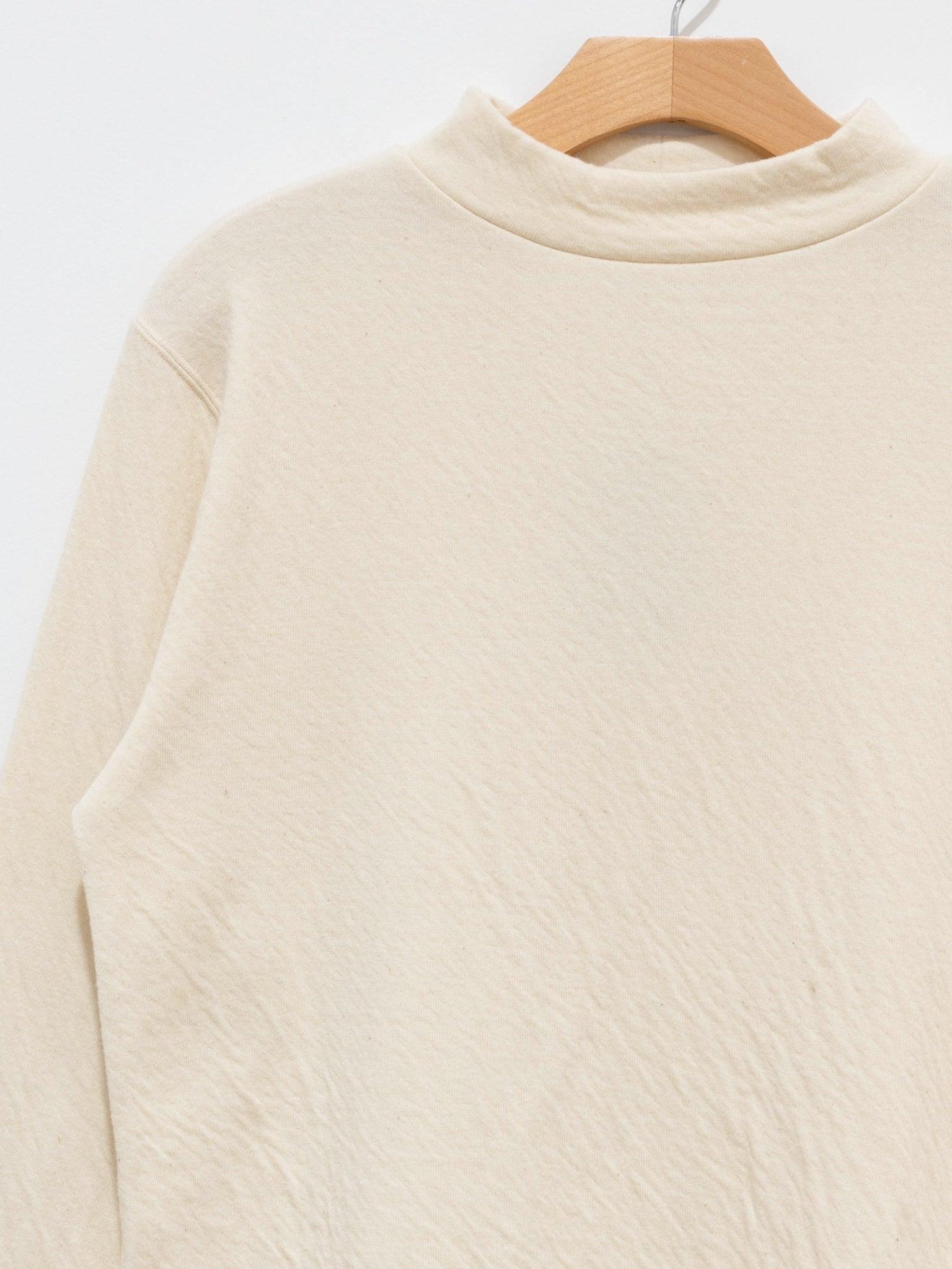 Namu Shop - Ichi Antiquites Cotton Wool Mock Neck Pullover - Natural