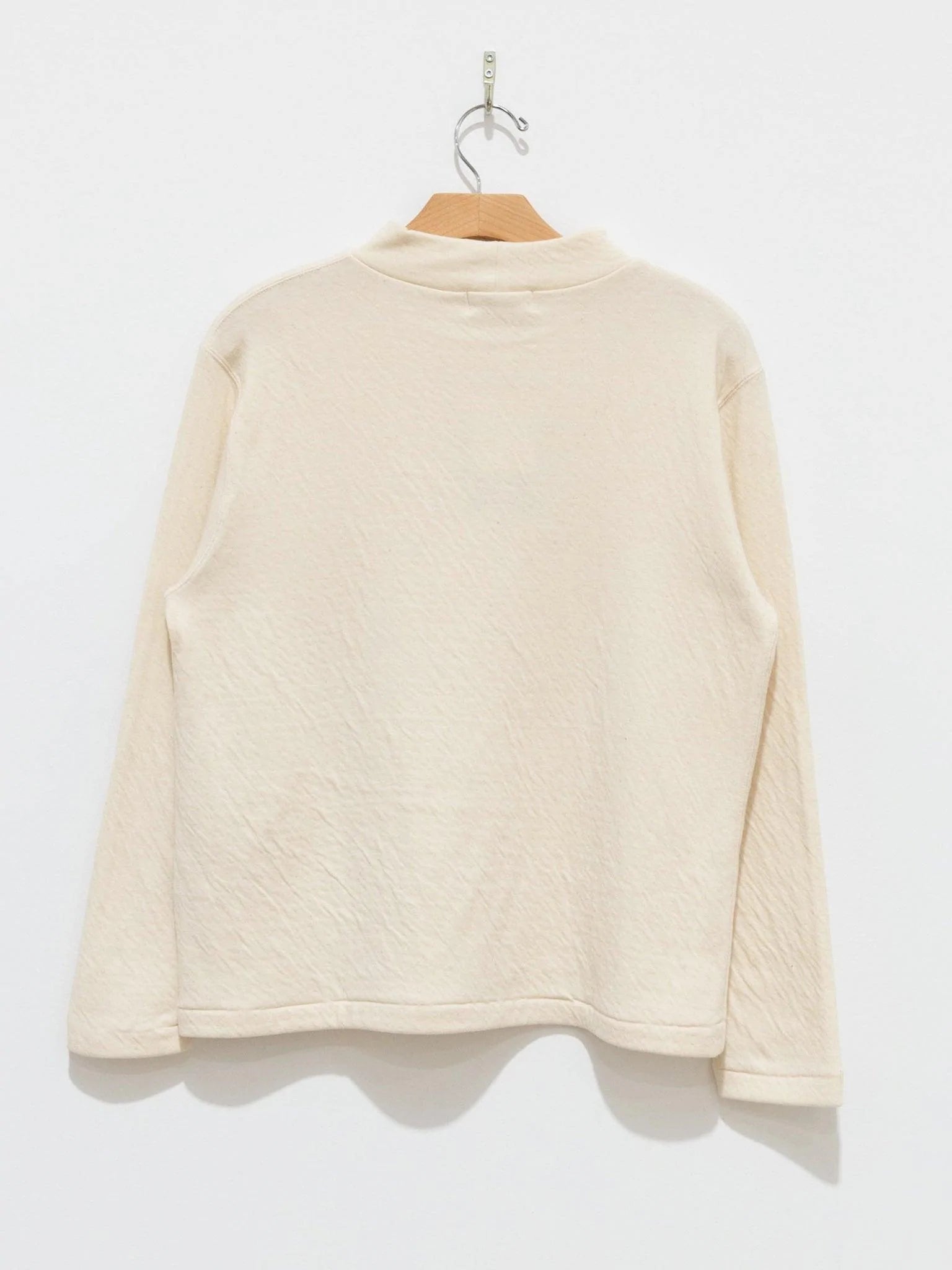 Namu Shop - Ichi Antiquites Cotton Wool Mock Neck Pullover - Natural