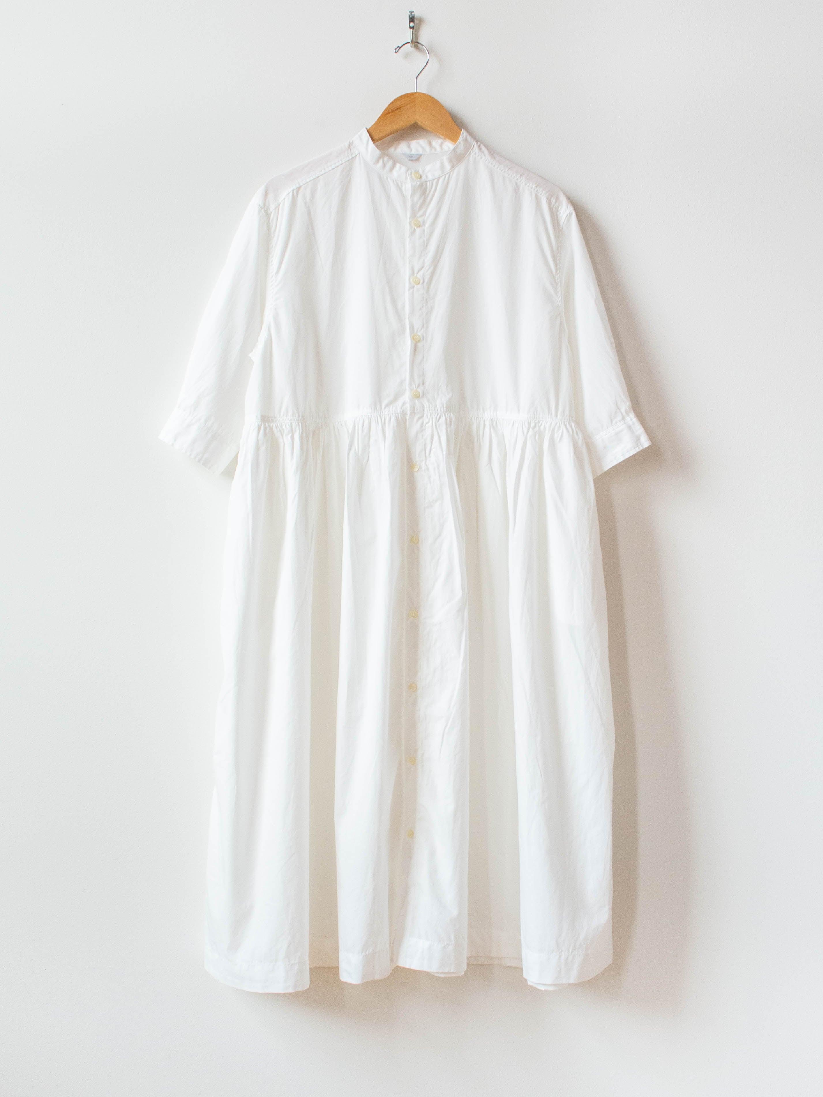 Namu Shop - Ichi Antiquites Crisp Band Collar Shirt Dress - White