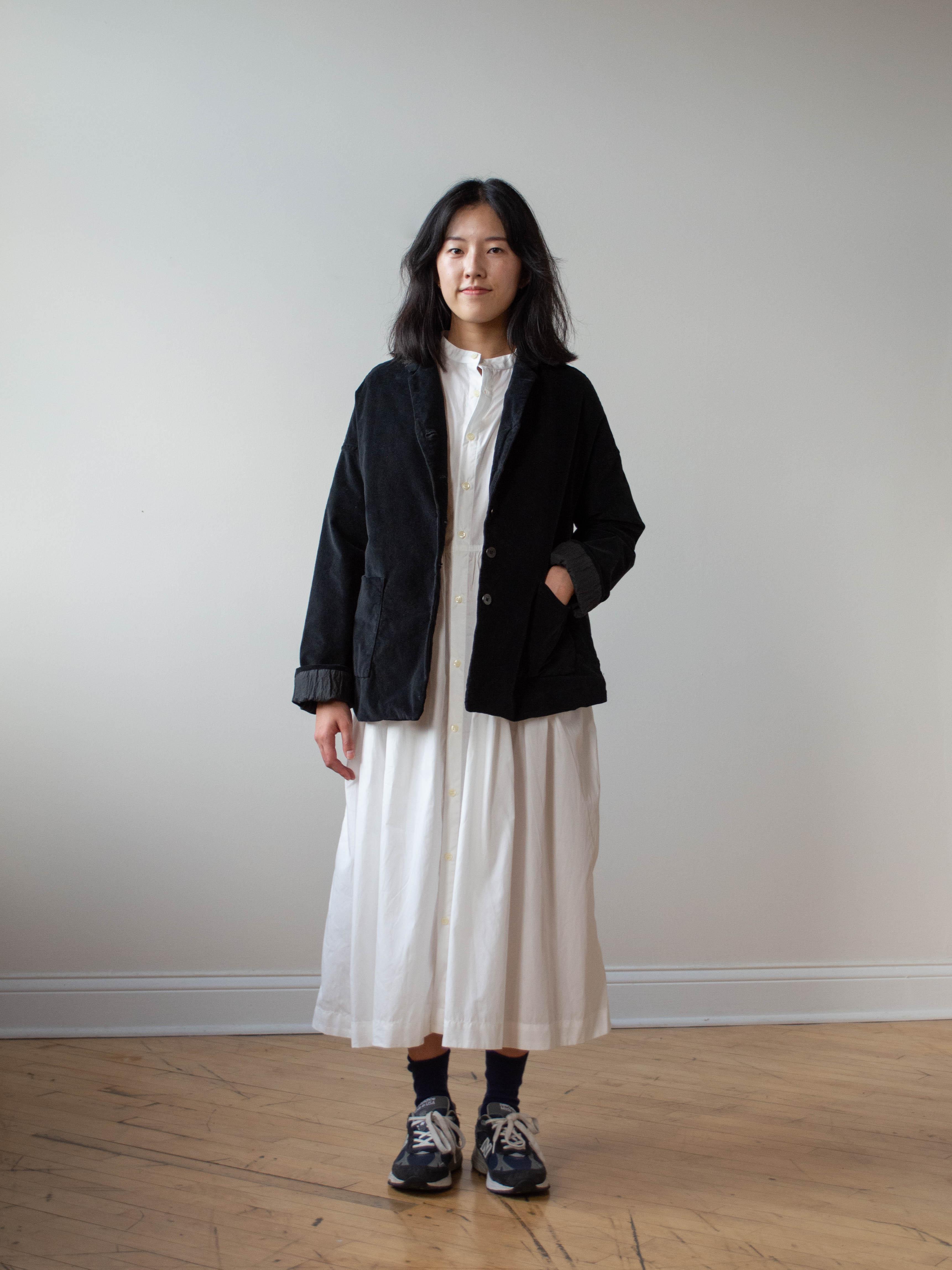 Namu Shop - Ichi Antiquites Crisp Band Collar Shirt Dress - White