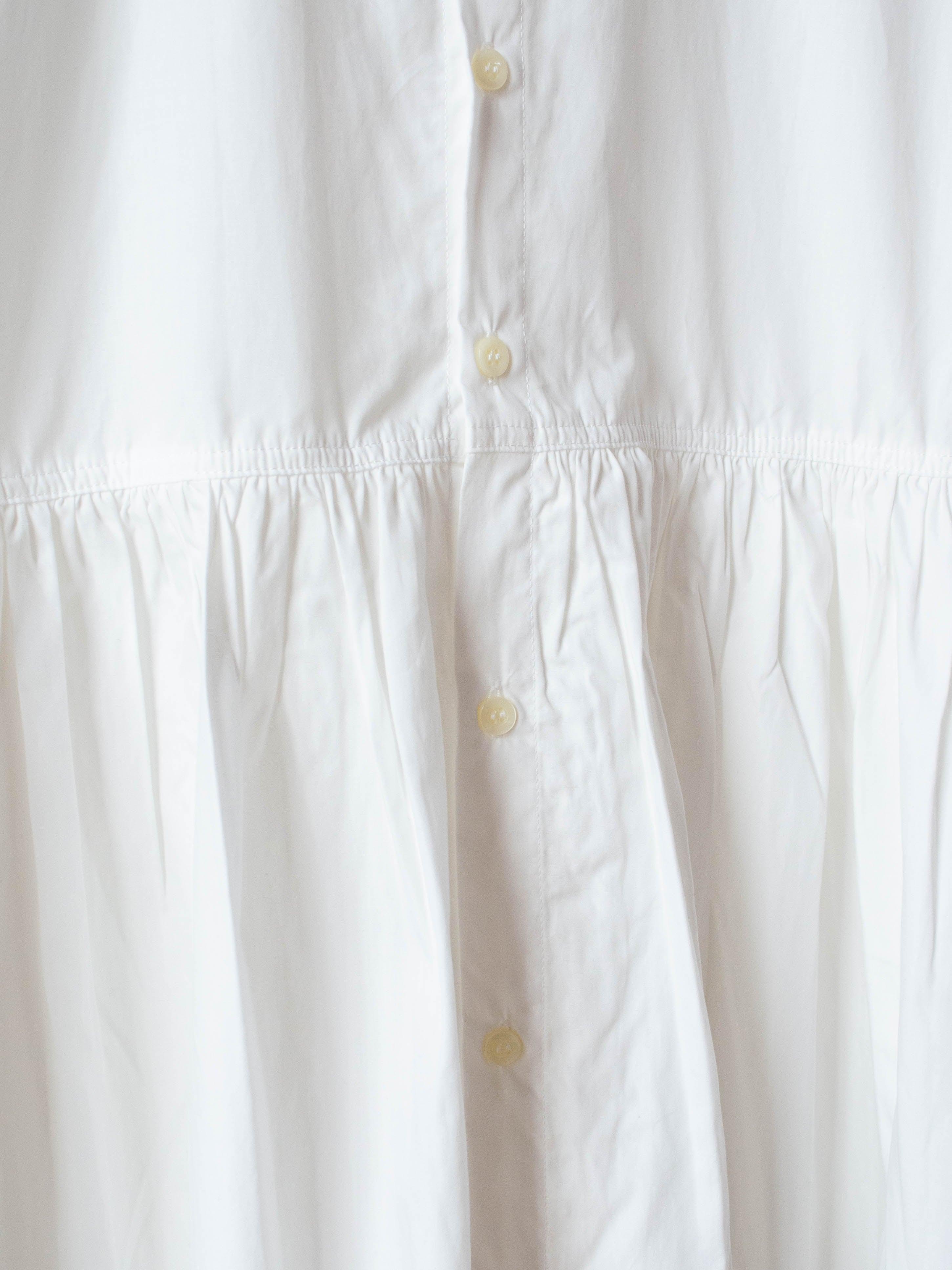 Namu Shop - Ichi Antiquites Crisp Band Collar Shirt Dress - White