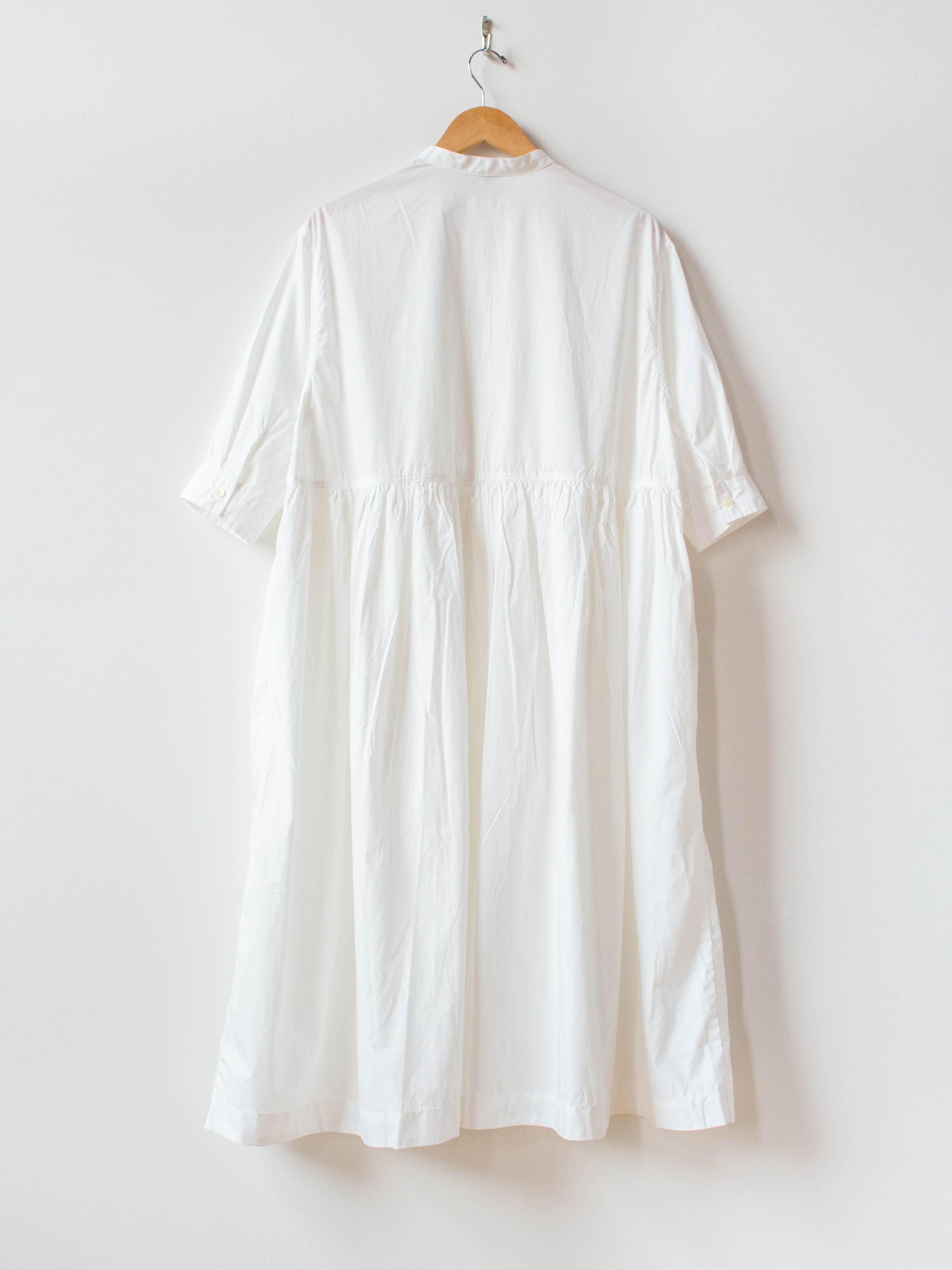 Namu Shop - Ichi Antiquites Crisp Band Collar Shirt Dress - White