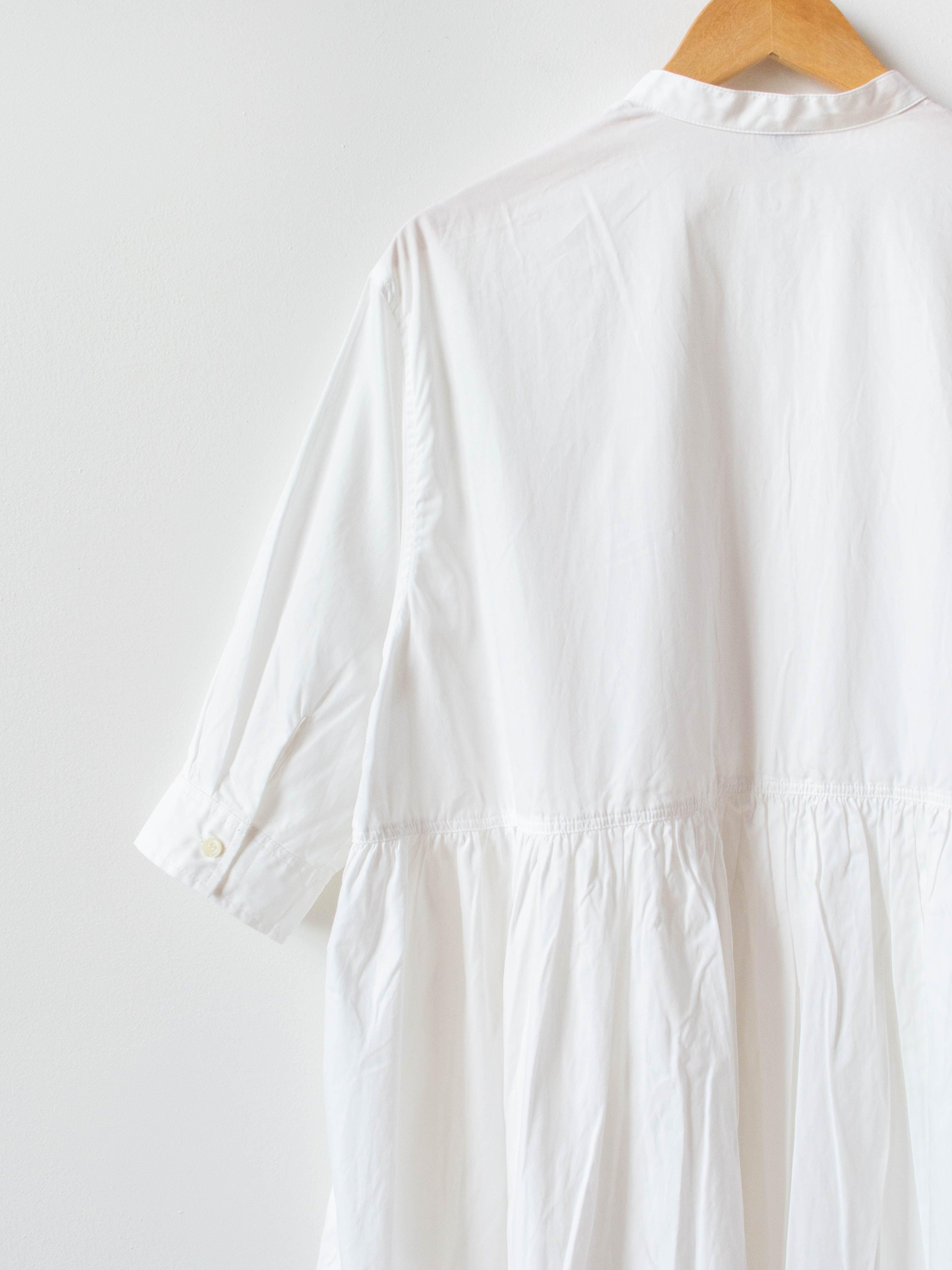 Namu Shop - Ichi Antiquites Crisp Band Collar Shirt Dress - White