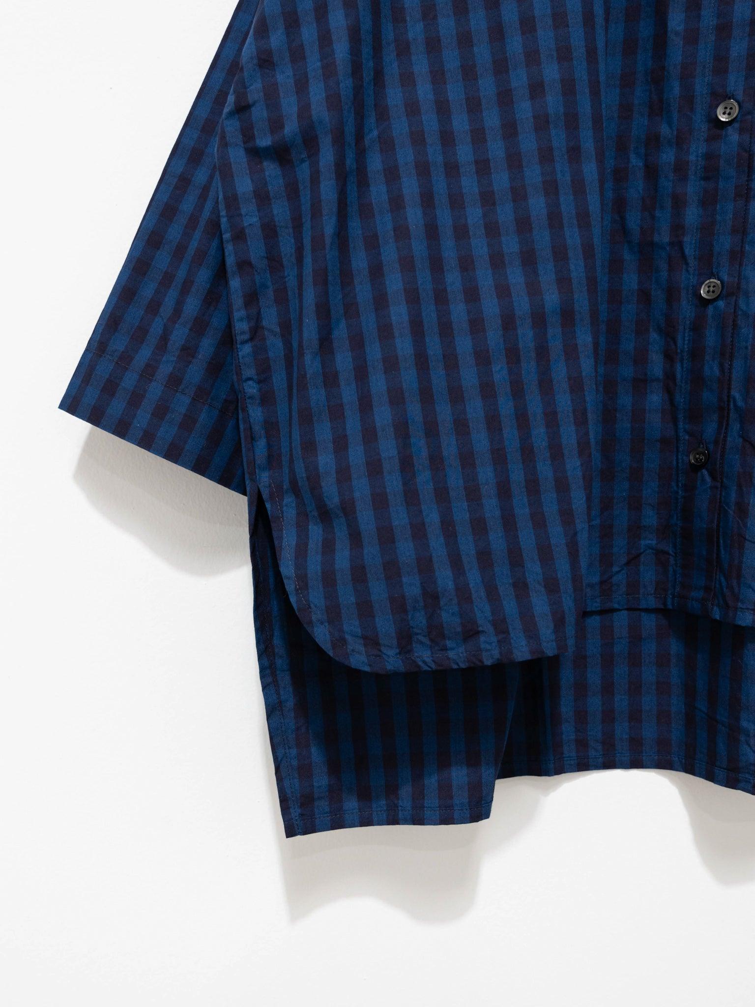 Namu Shop - Ichi Antiquites Indigo Gingham BD Shirt - Navy x Indigo