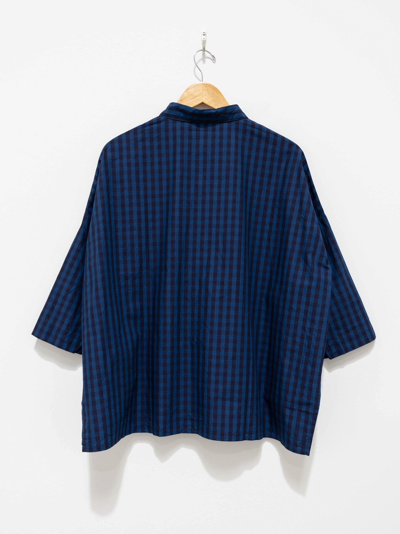 Namu Shop - Ichi Antiquites Indigo Gingham BD Shirt - Navy x Indigo