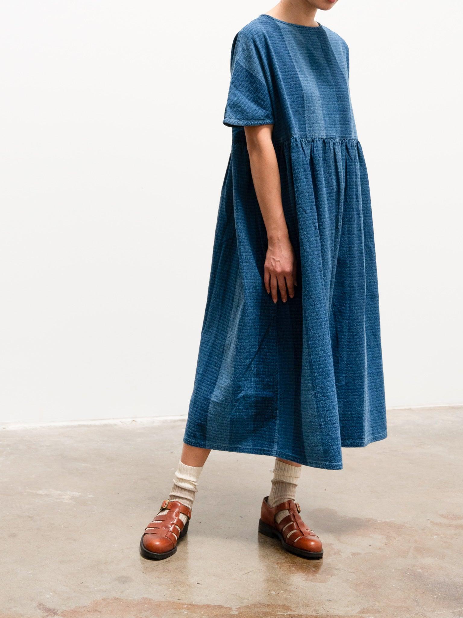 Namu Shop Ichi Antiquites Indigo Stripe Dress - Main Image