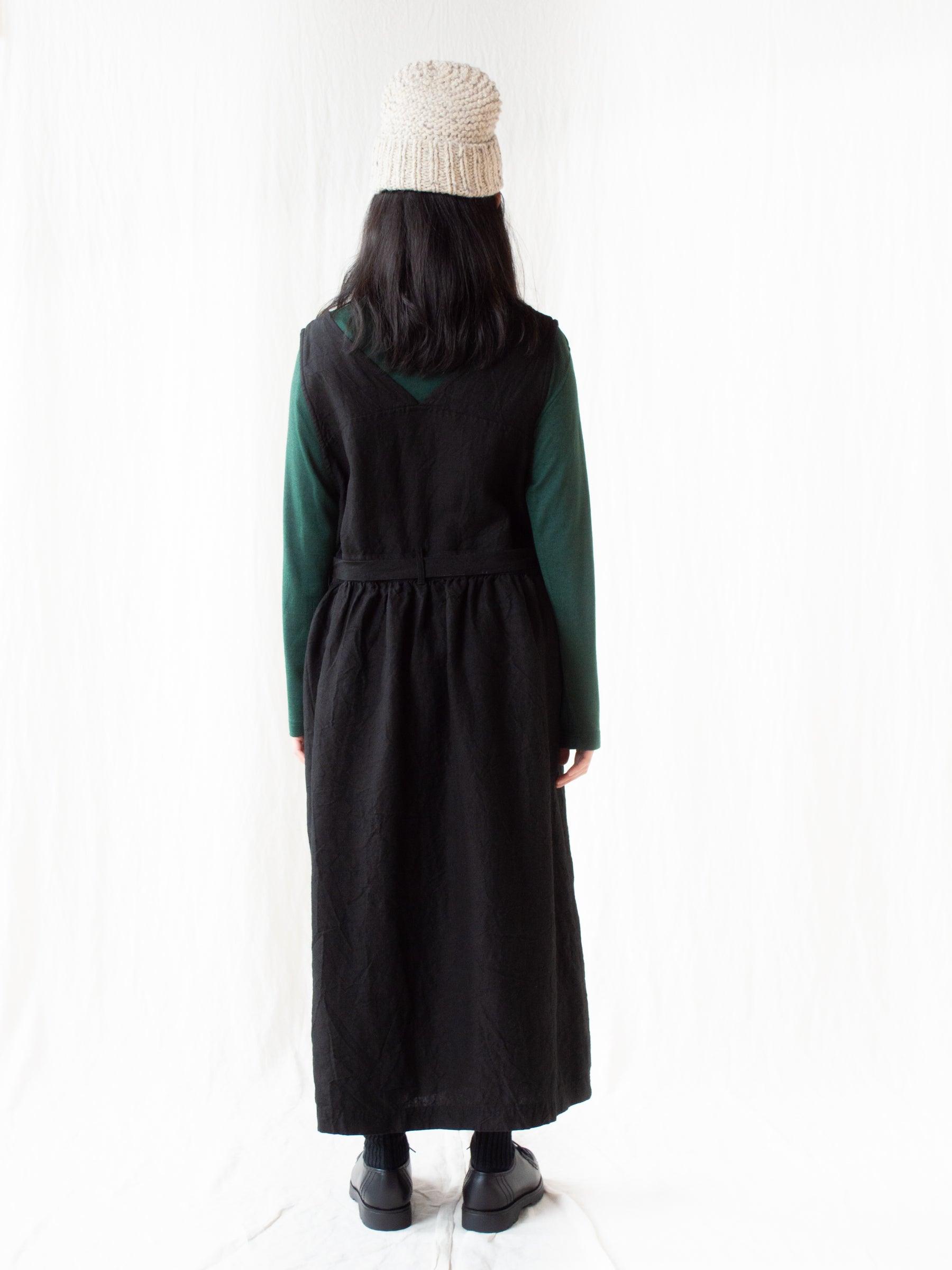 Namu Shop - Ichi Antiquites KOTOHIRADAKI Linen Dress - Black