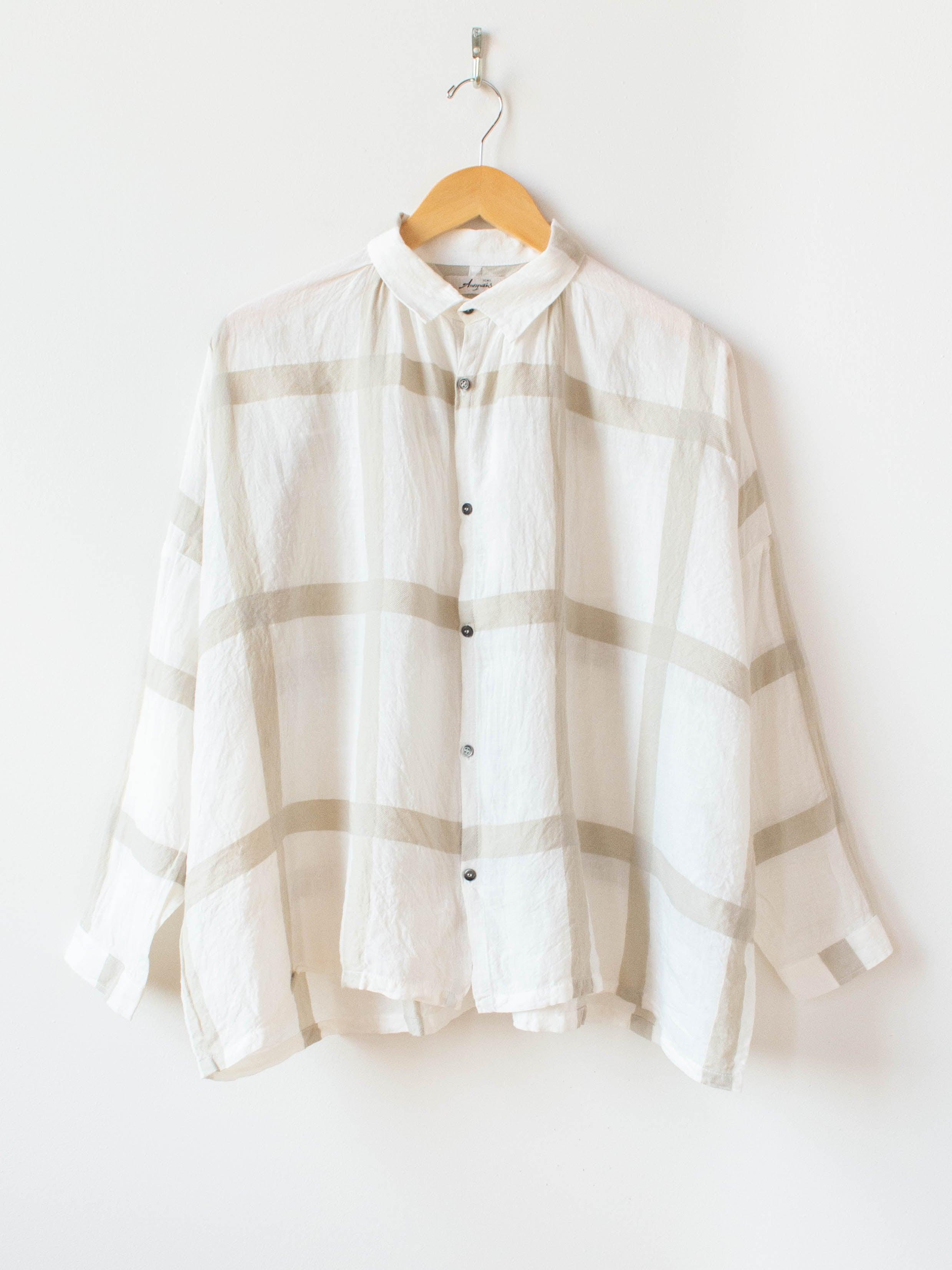 Namu Shop - Ichi Antiquites Lattice Check Shirt - White x Beige