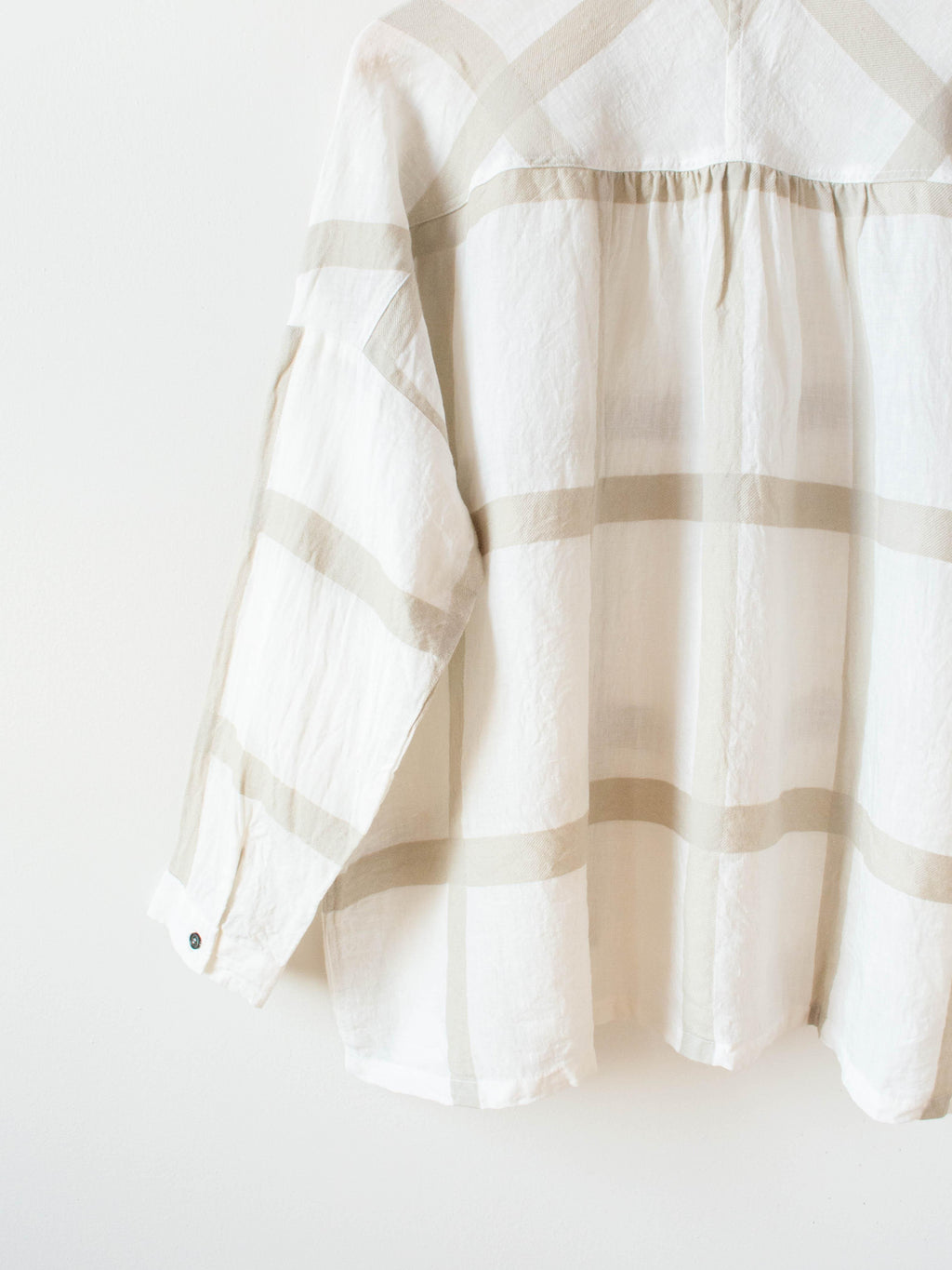 Namu Shop - Ichi Antiquites Lattice Check Shirt - White x Beige