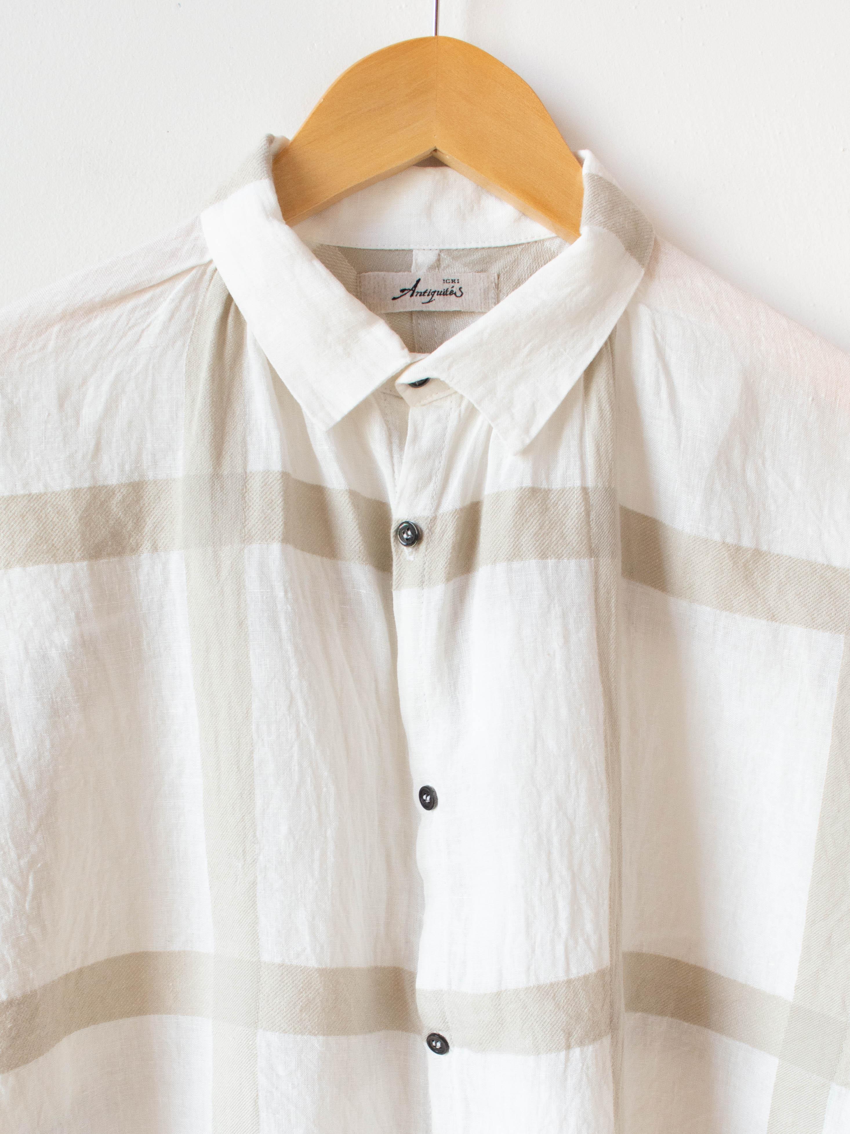 Namu Shop - Ichi Antiquites Lattice Check Shirt - White x Beige