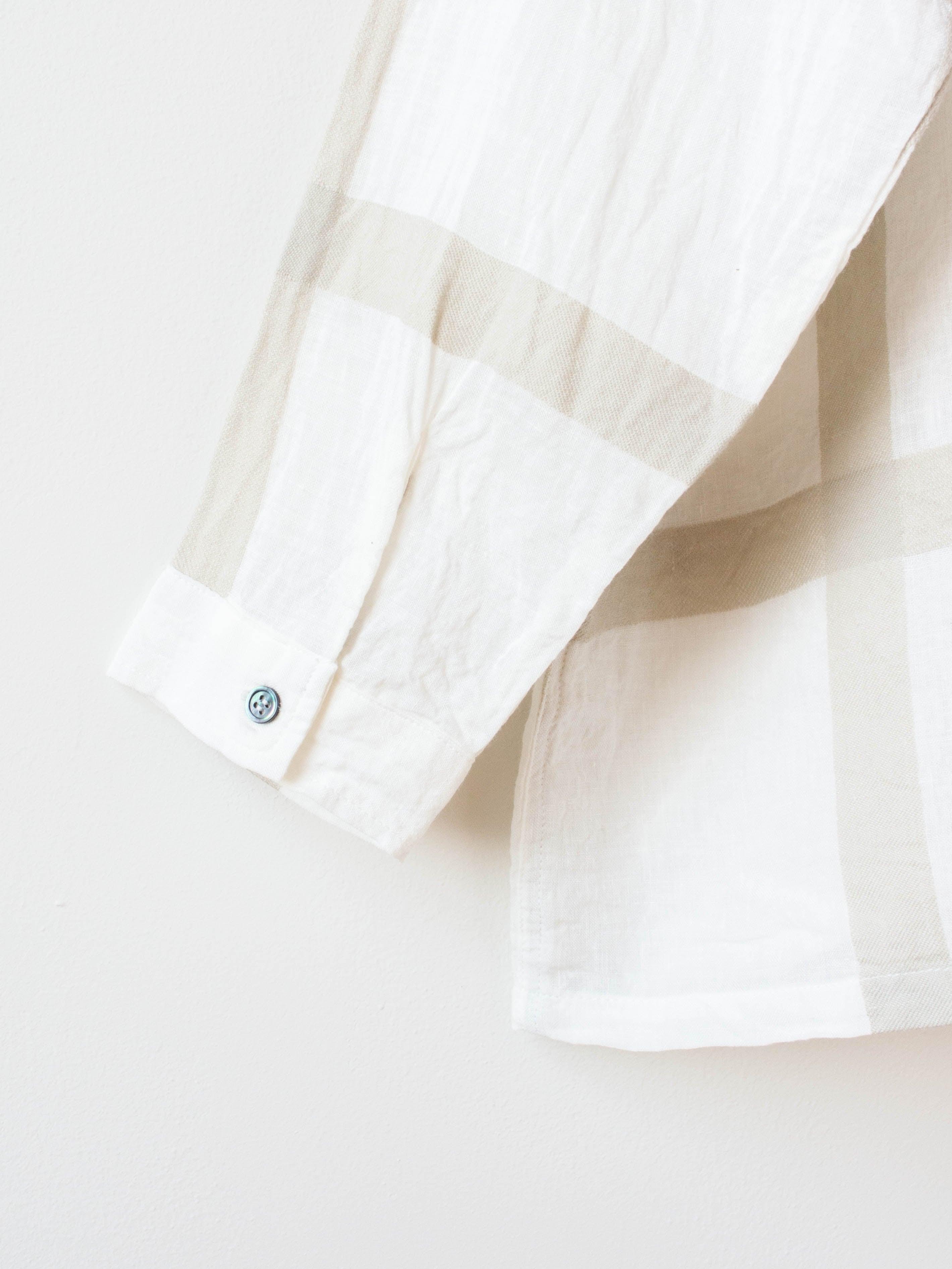 Namu Shop - Ichi Antiquites Lattice Check Shirt - White x Beige