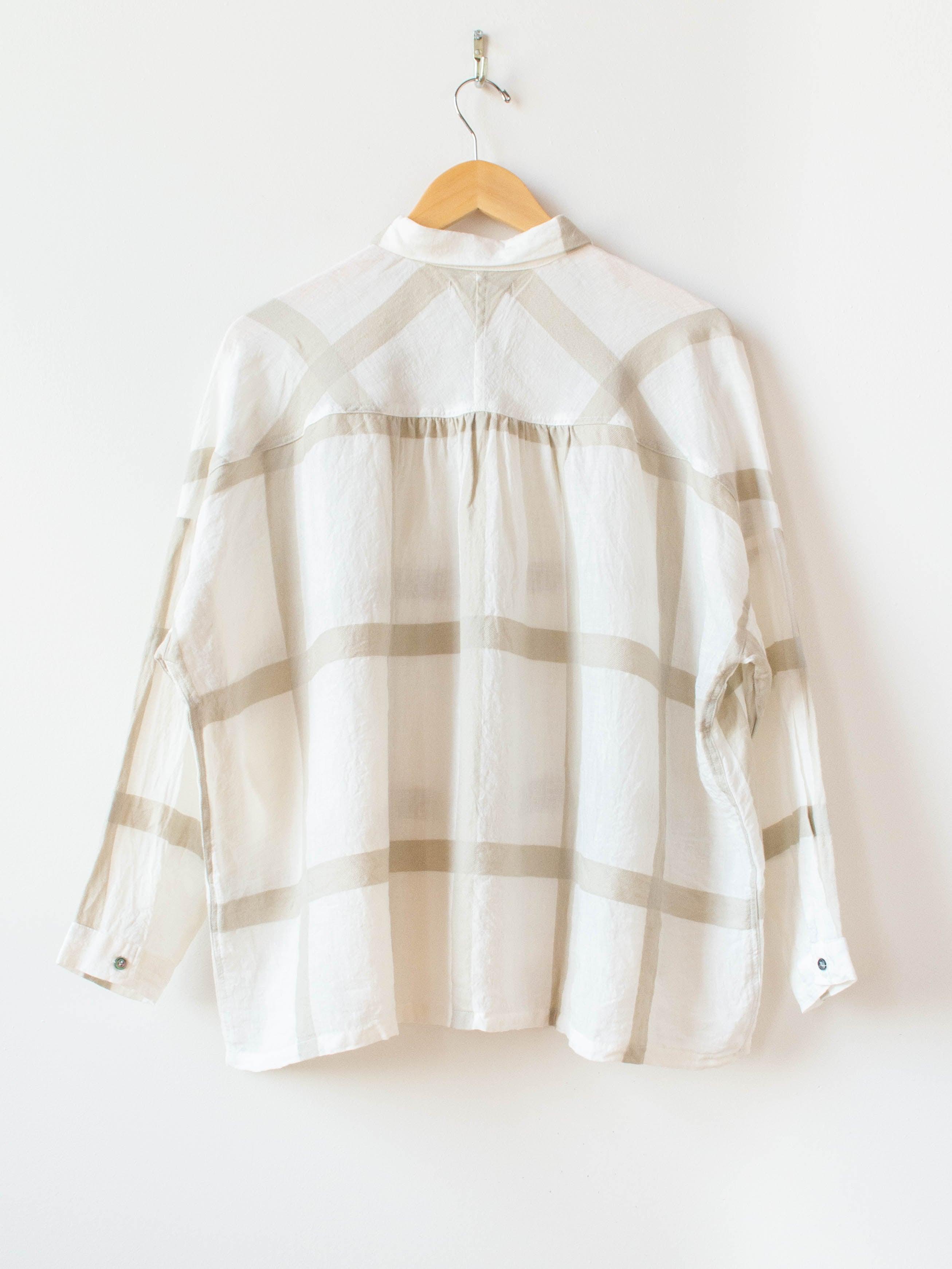 Namu Shop - Ichi Antiquites Lattice Check Shirt - White x Beige